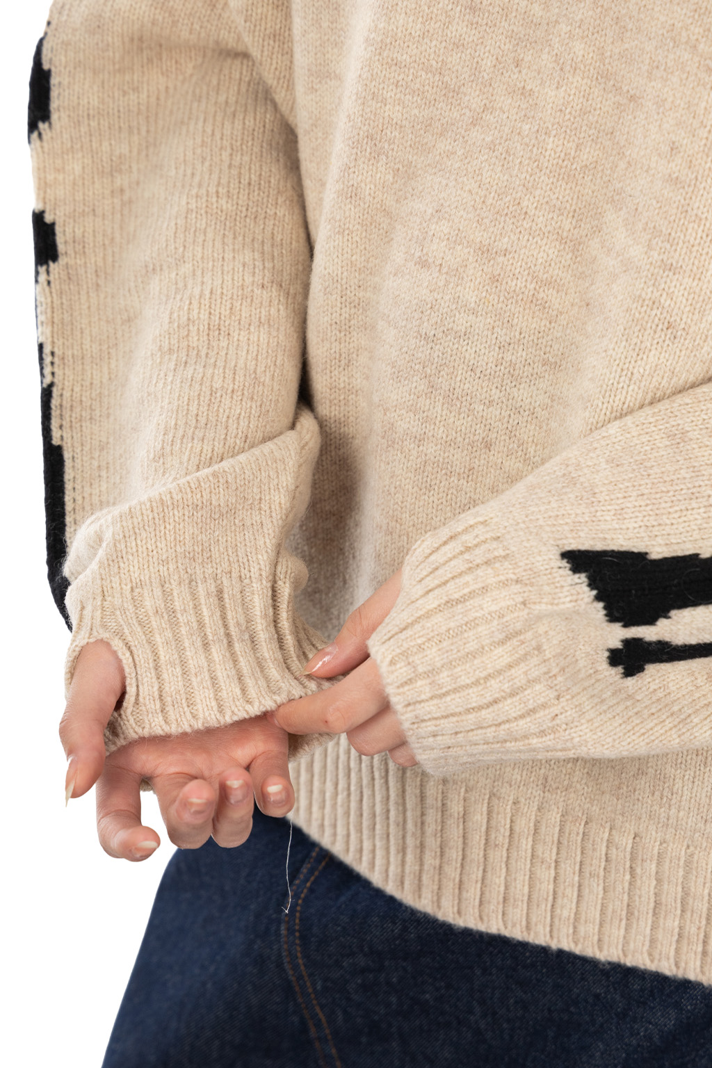 Kapital - 5G Wool BONE Crew Sweater-  Natural