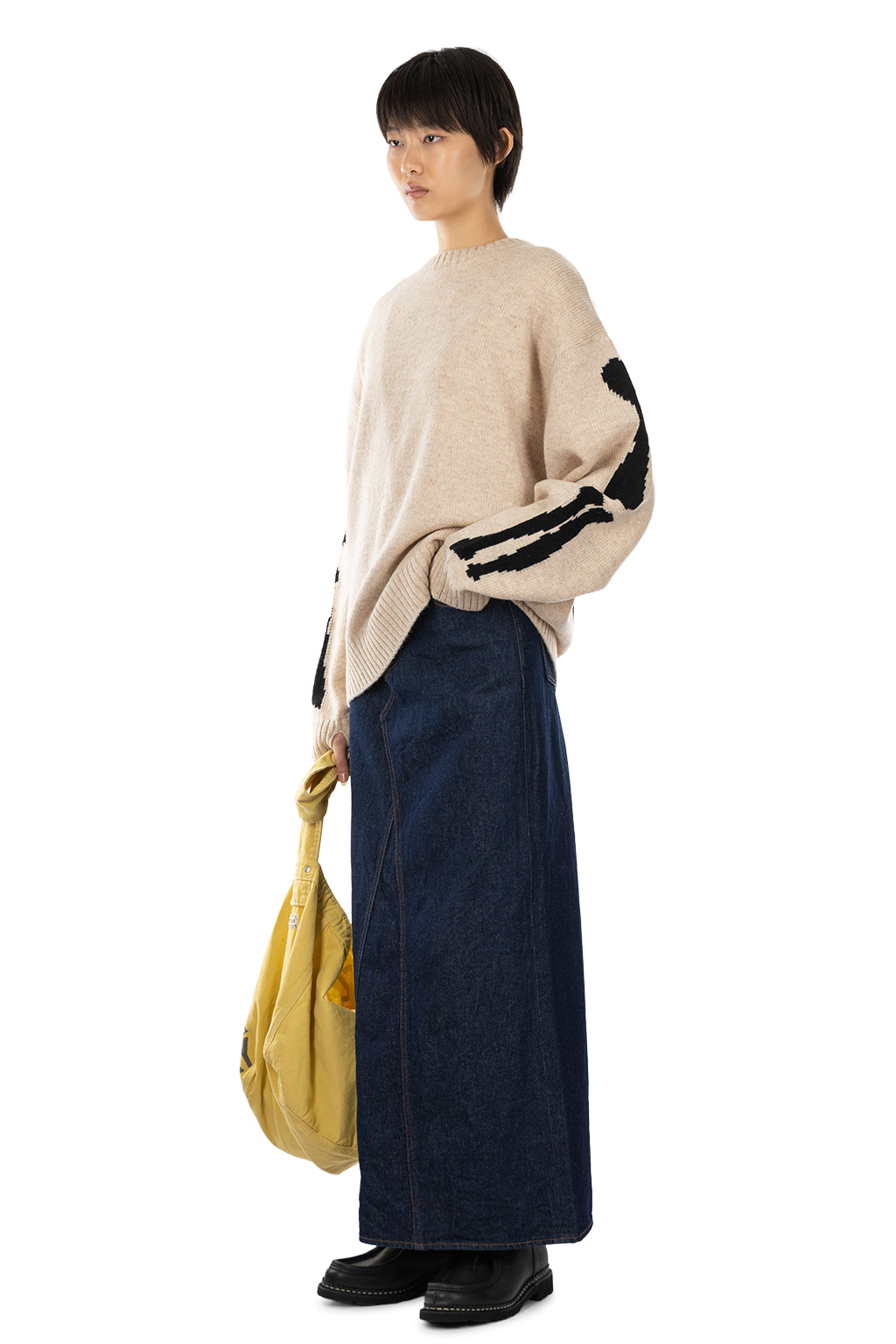 Kapital - 5G Wool BONE Crew Sweater-  Natural