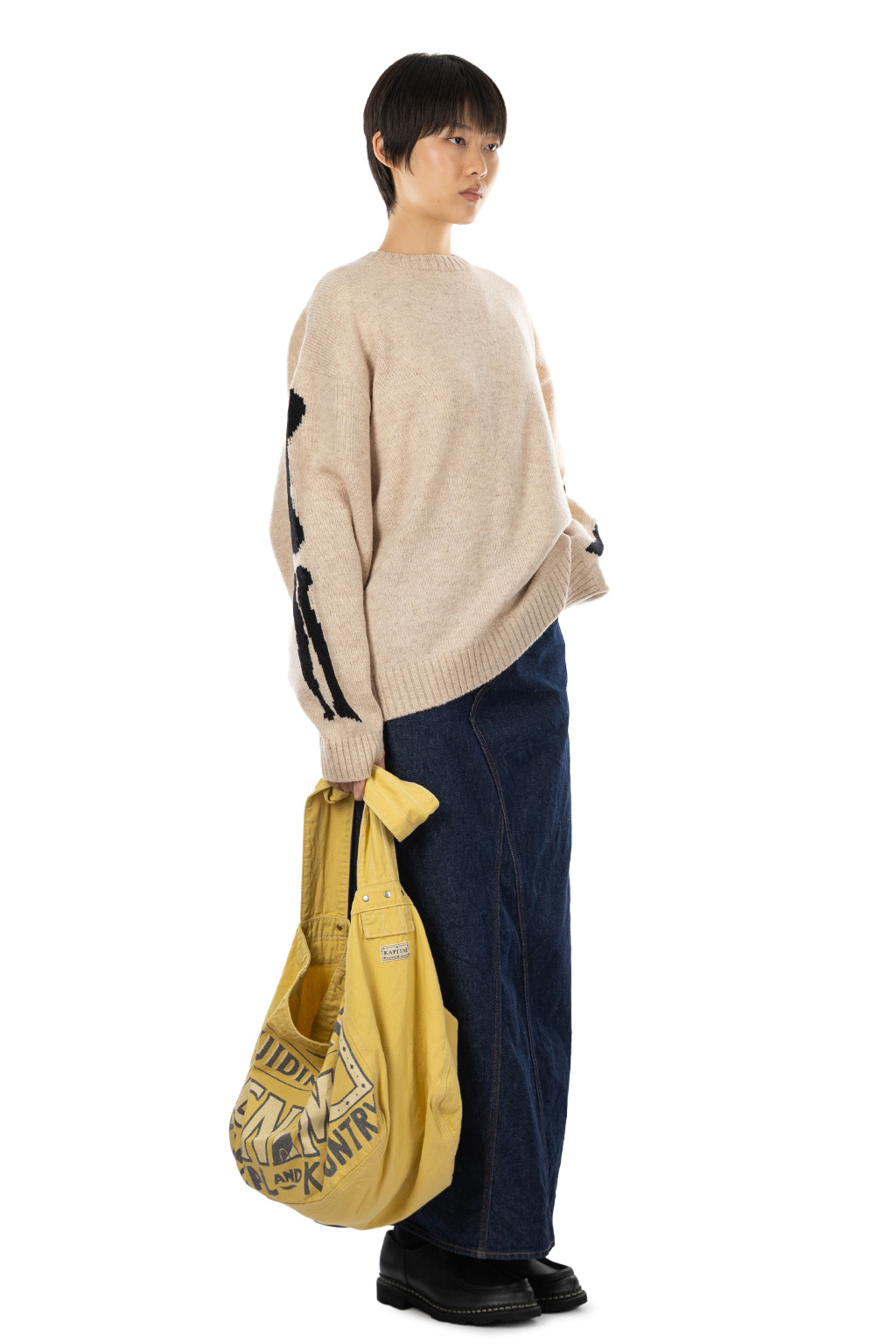 Kapital - 5G Wool BONE Crew Sweater-  Natural