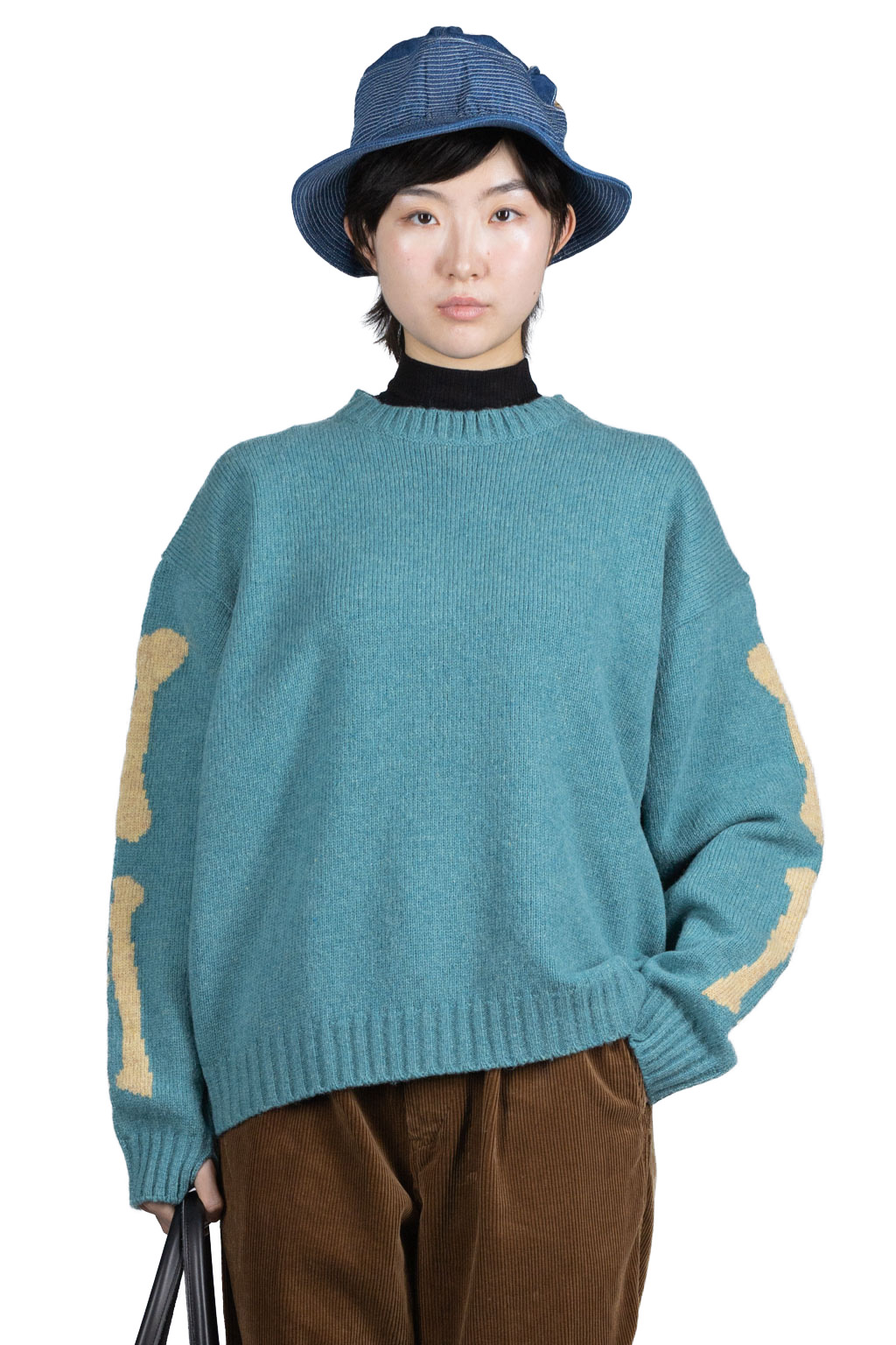 KAPITAL(キャピタル) / 5G ウール BONEクルーセーター サックス