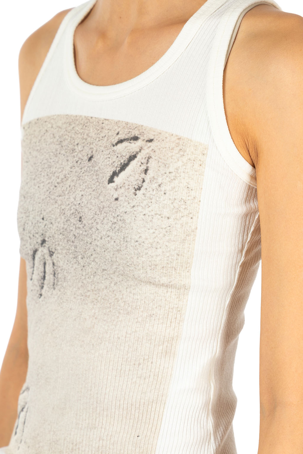 Kapital - 60-2 Stretch Jersey Tank Top (GULL FOOT) - White