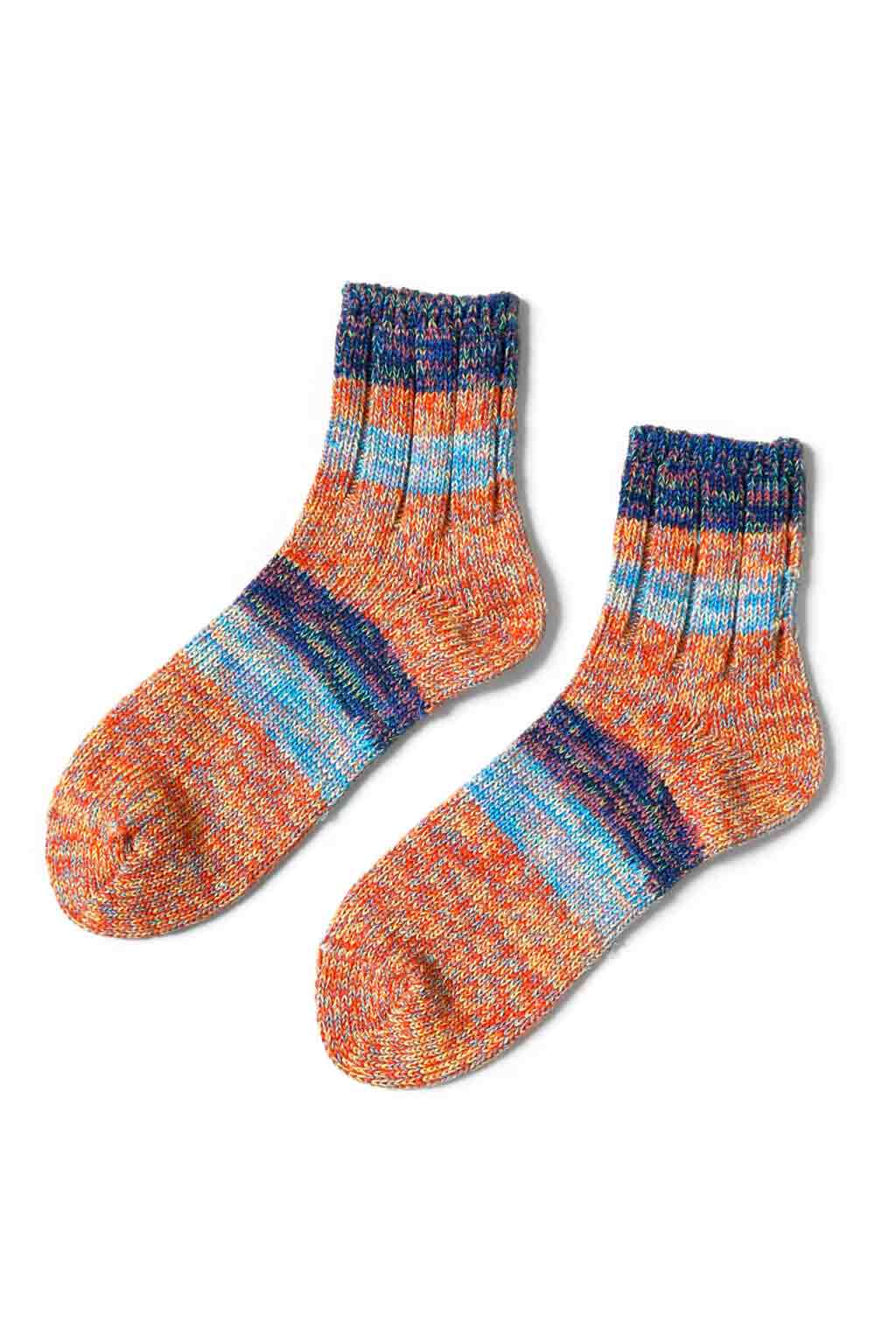 Kapital - 60 Yarns Cotton Rib Stripe Socks in 4 Color Choices