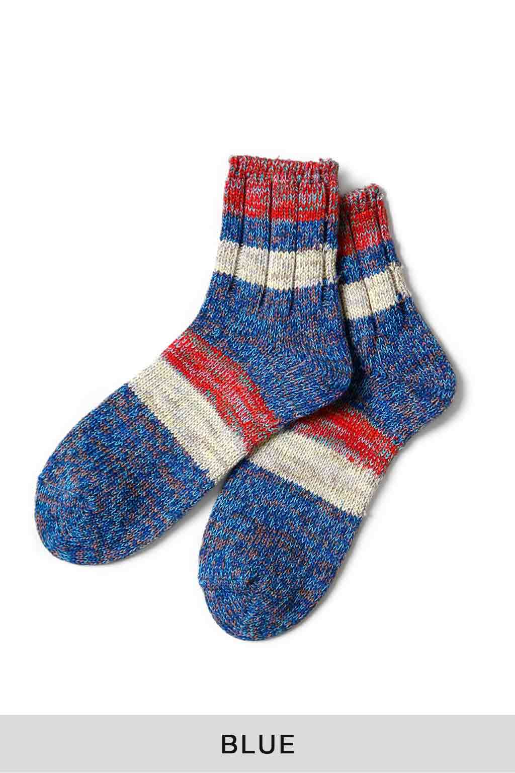 Kapital - 60 Yarns Cotton Rib Stripe Socks in 4 Color Choices
