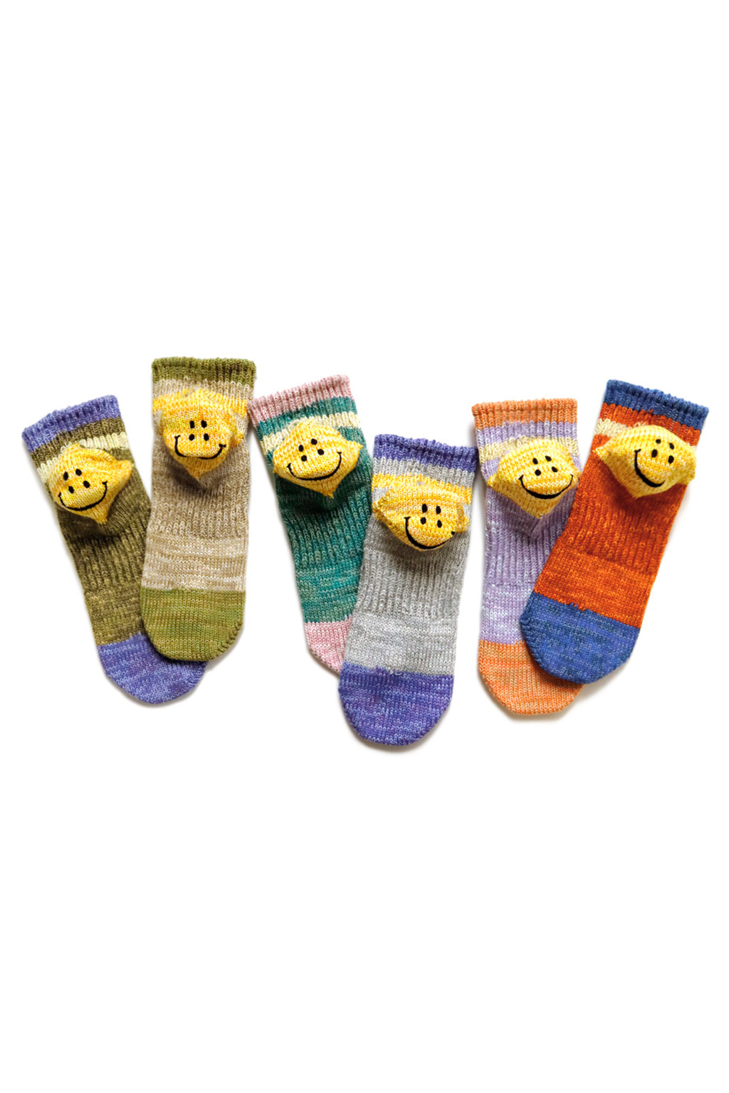 Kapital 60 Yarns IVY RAINBOWY HAPPY Heel Ankle Socks - 6 Colors