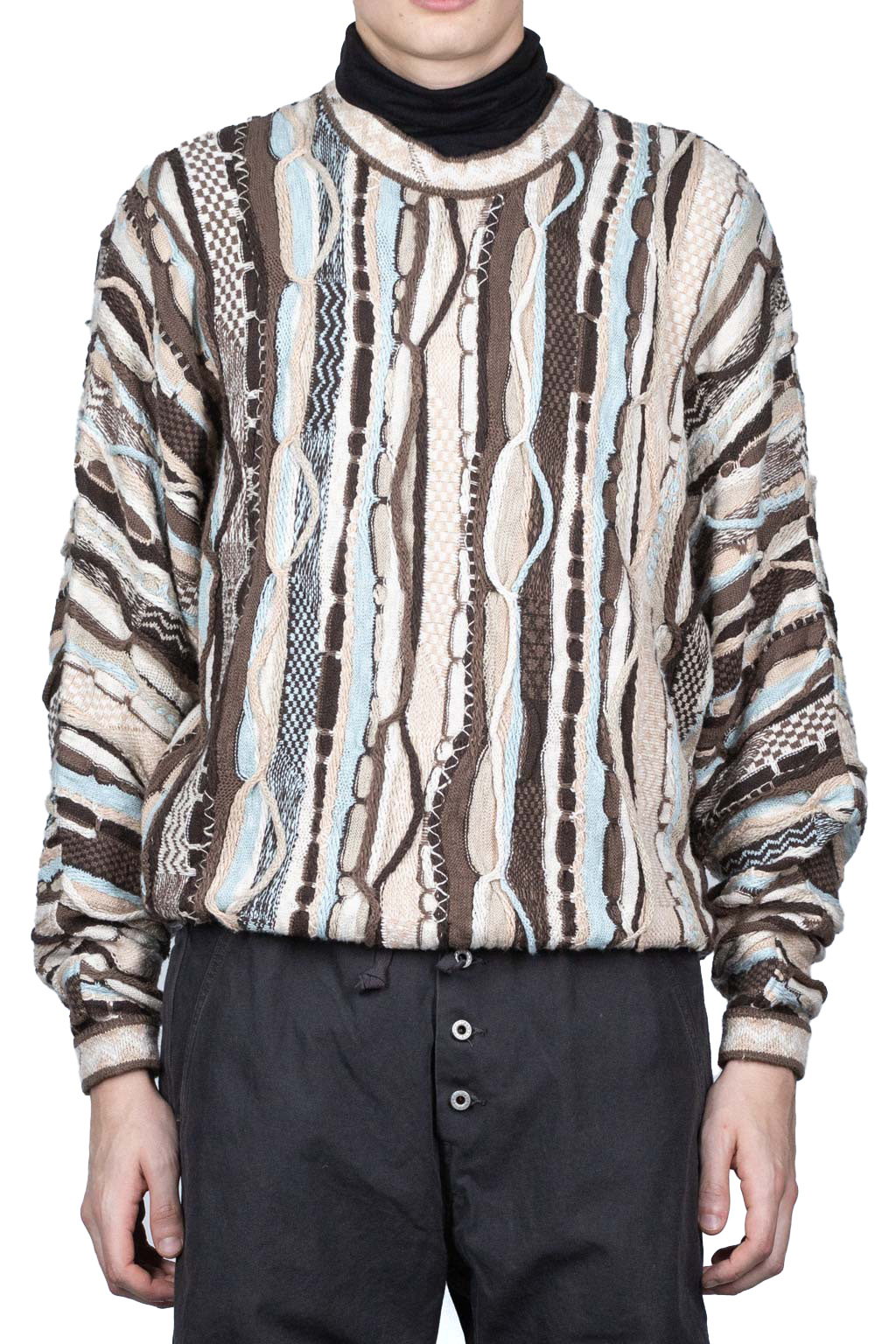 Kapital 7G Knit GAUDY Crew Sweater - Brown