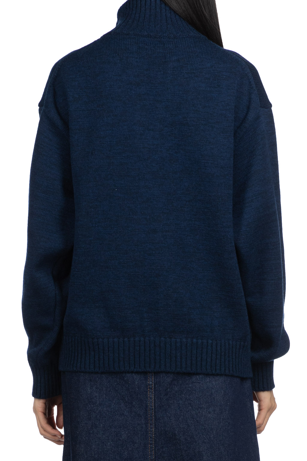 Kapital - 8G Cotton Wool NICKLE 4 Half ZIP Sweater - Navy