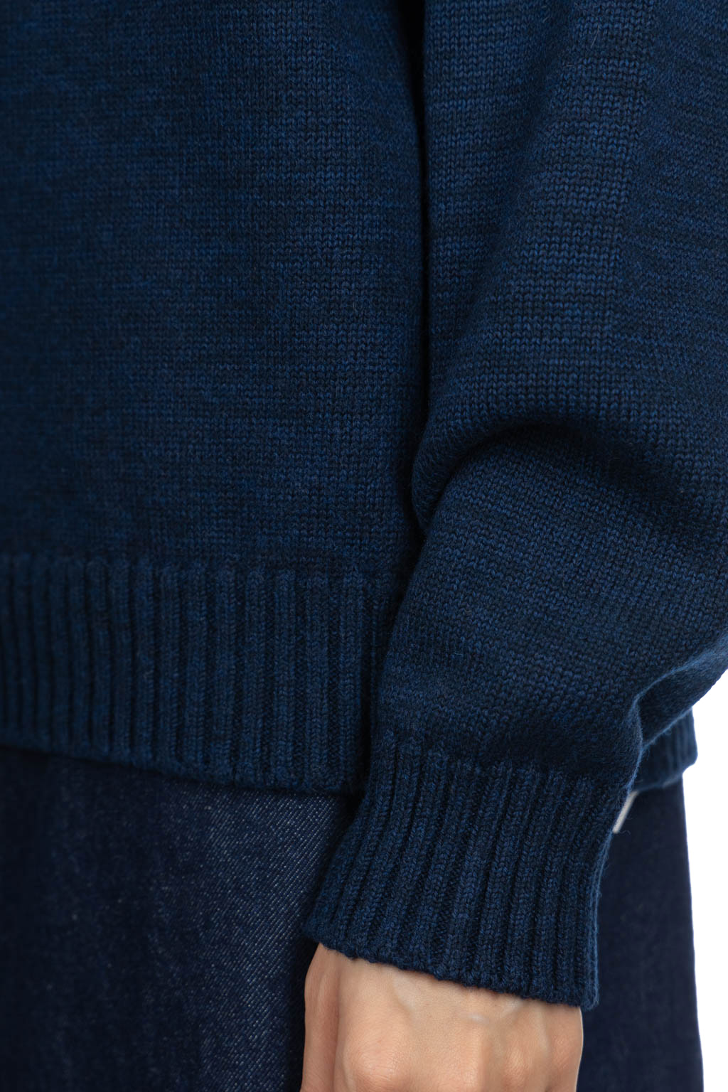 Kapital - 8G Cotton Wool NICKLE 4 Half ZIP Sweater - Navy
