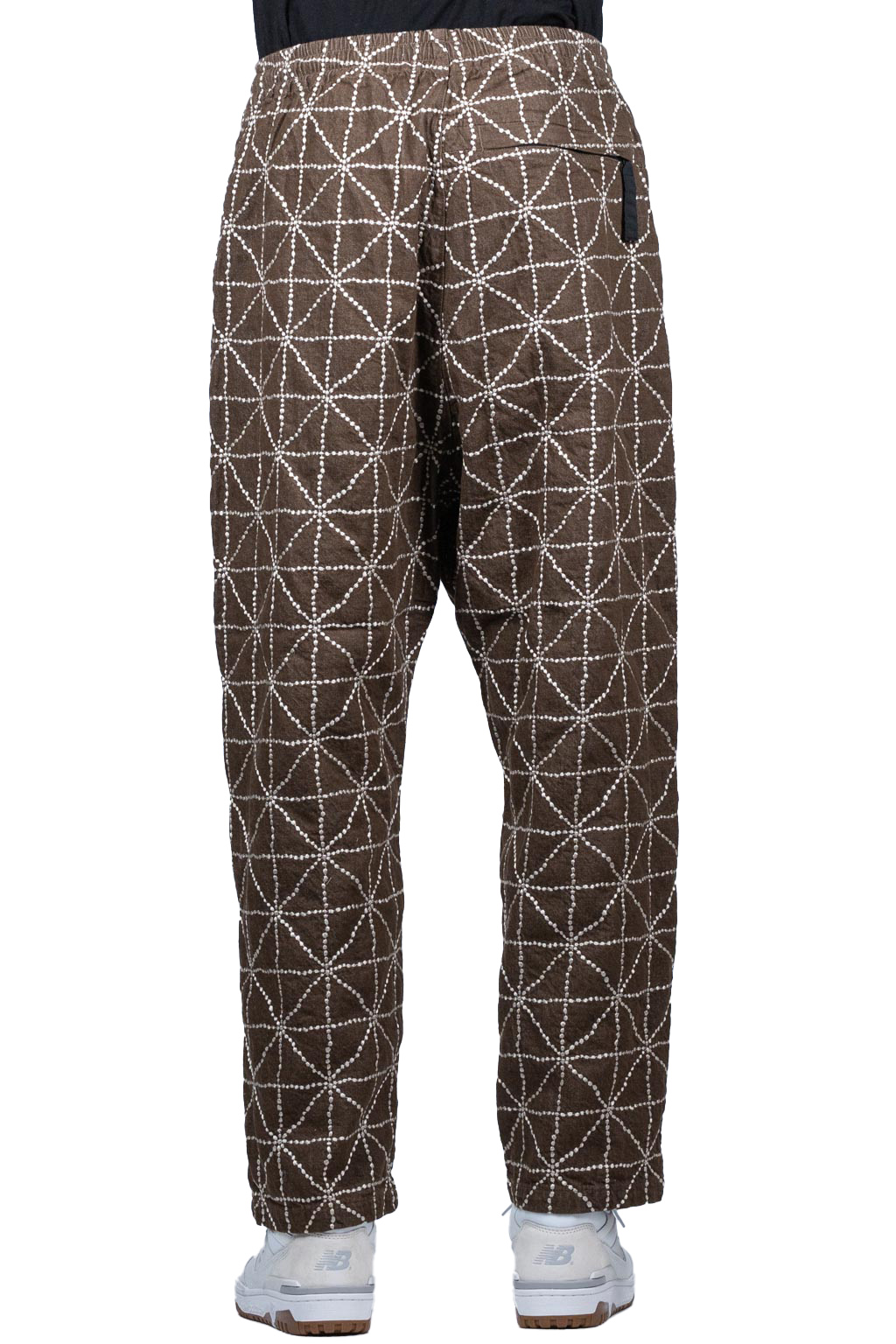 Kapital 8oz Color Denim FOLK-DOJO Sashiko EASY Pants - Brown