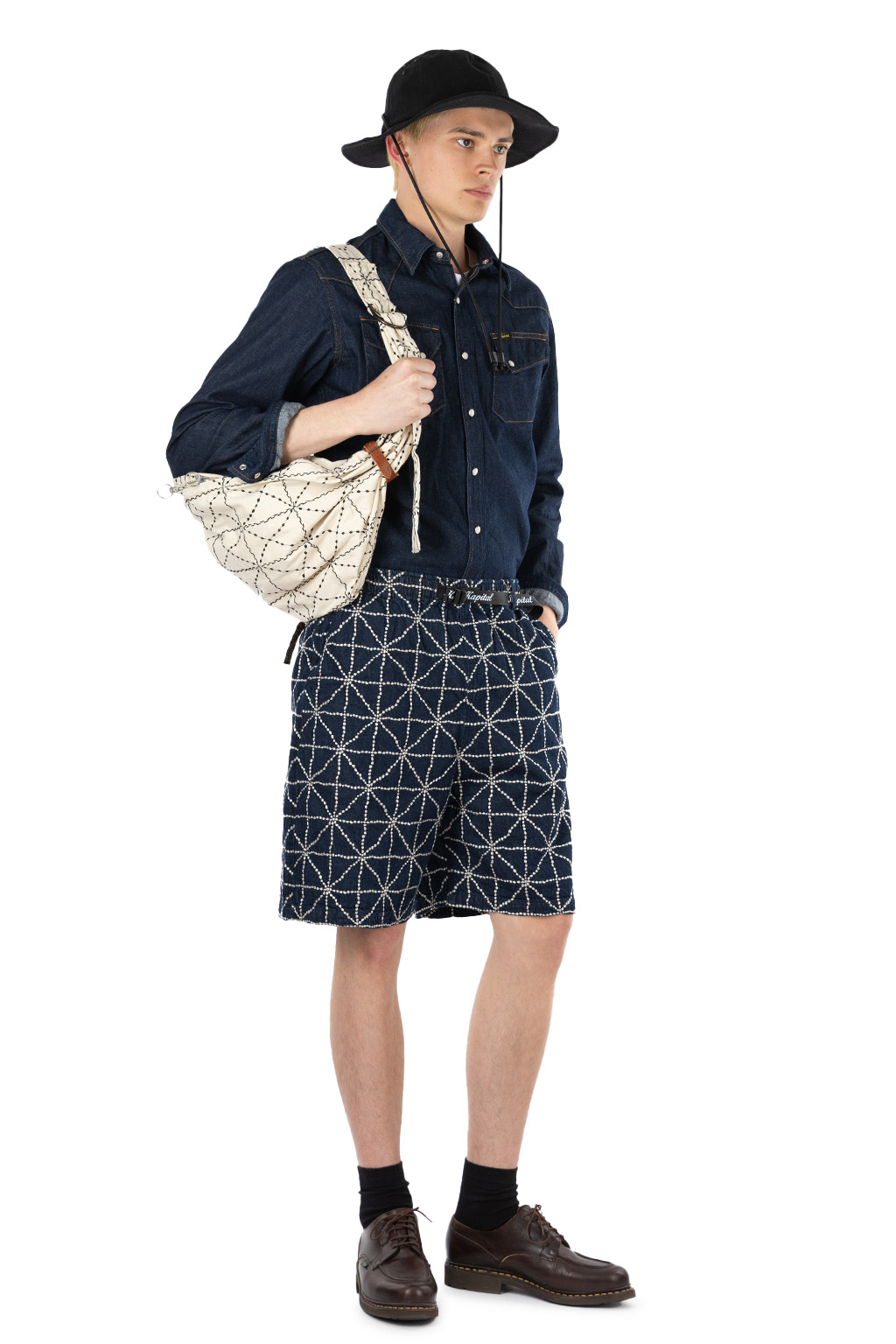 Kapital - 8oz Denim FOLK-DOJO EASY Shorts - Dark