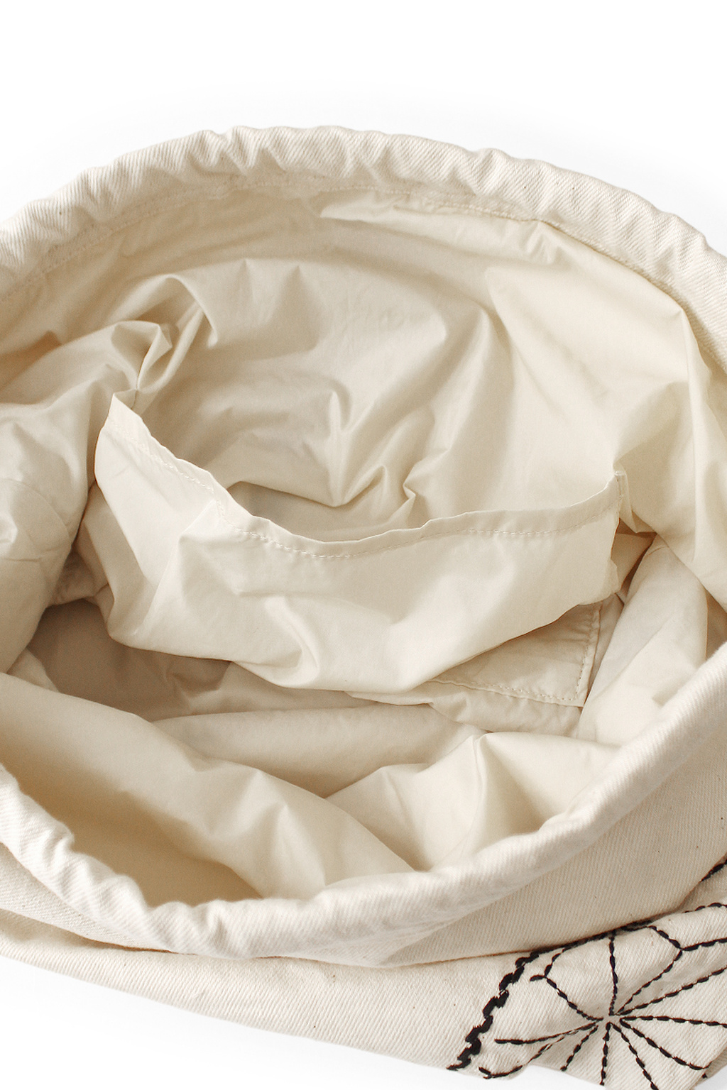Kapital - 8oz Denim Knapsac (Hemp Leaf FUROSHIKI Embroidery) - Natural