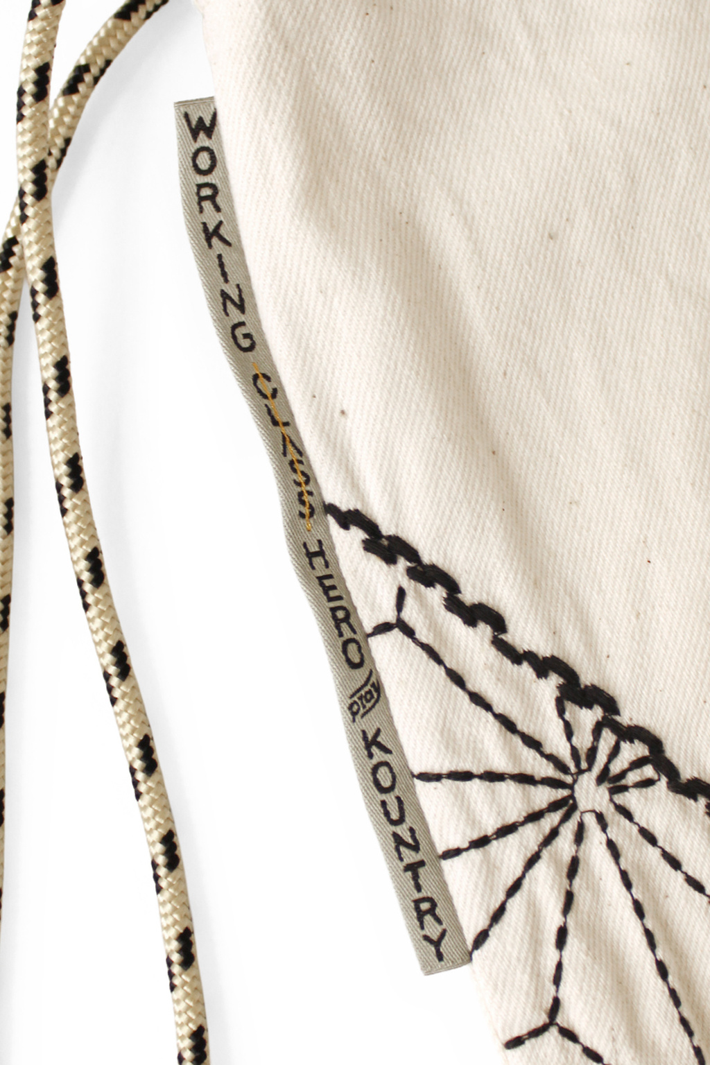 Kapital - 8oz Denim Knapsac (Hemp Leaf FUROSHIKI Embroidery) - Natural
