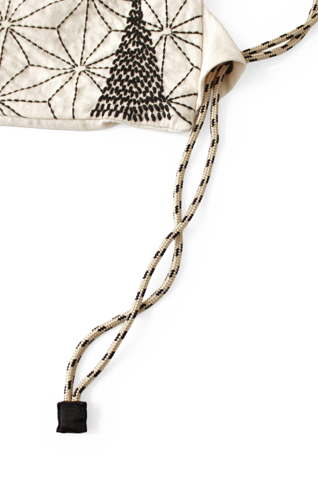 Kapital - 8oz Denim Knapsac (Hemp Leaf FUROSHIKI Embroidery) - Natural