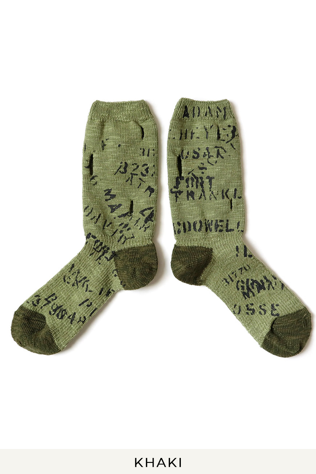 Kapital 96 Yarns ARMY Graffiti Hole-Punched Socks - 2 Colour Choices