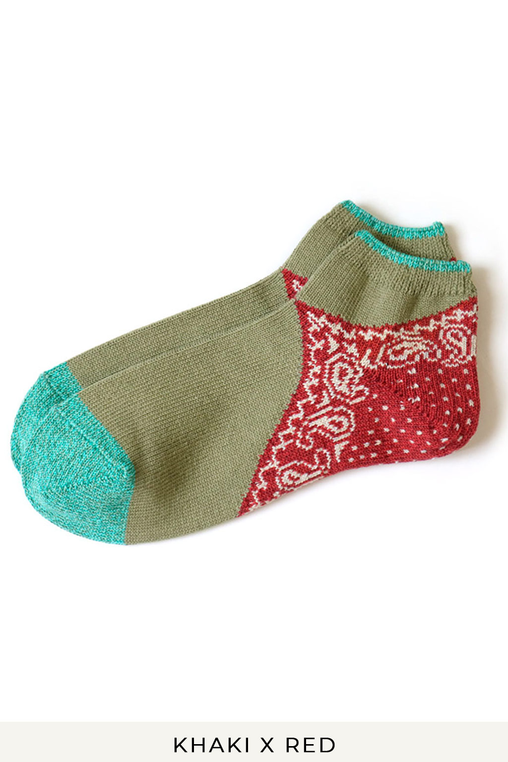 Kapital 96 Yarns Paisley Bandana Heel Ankle Socks - 4 Colors