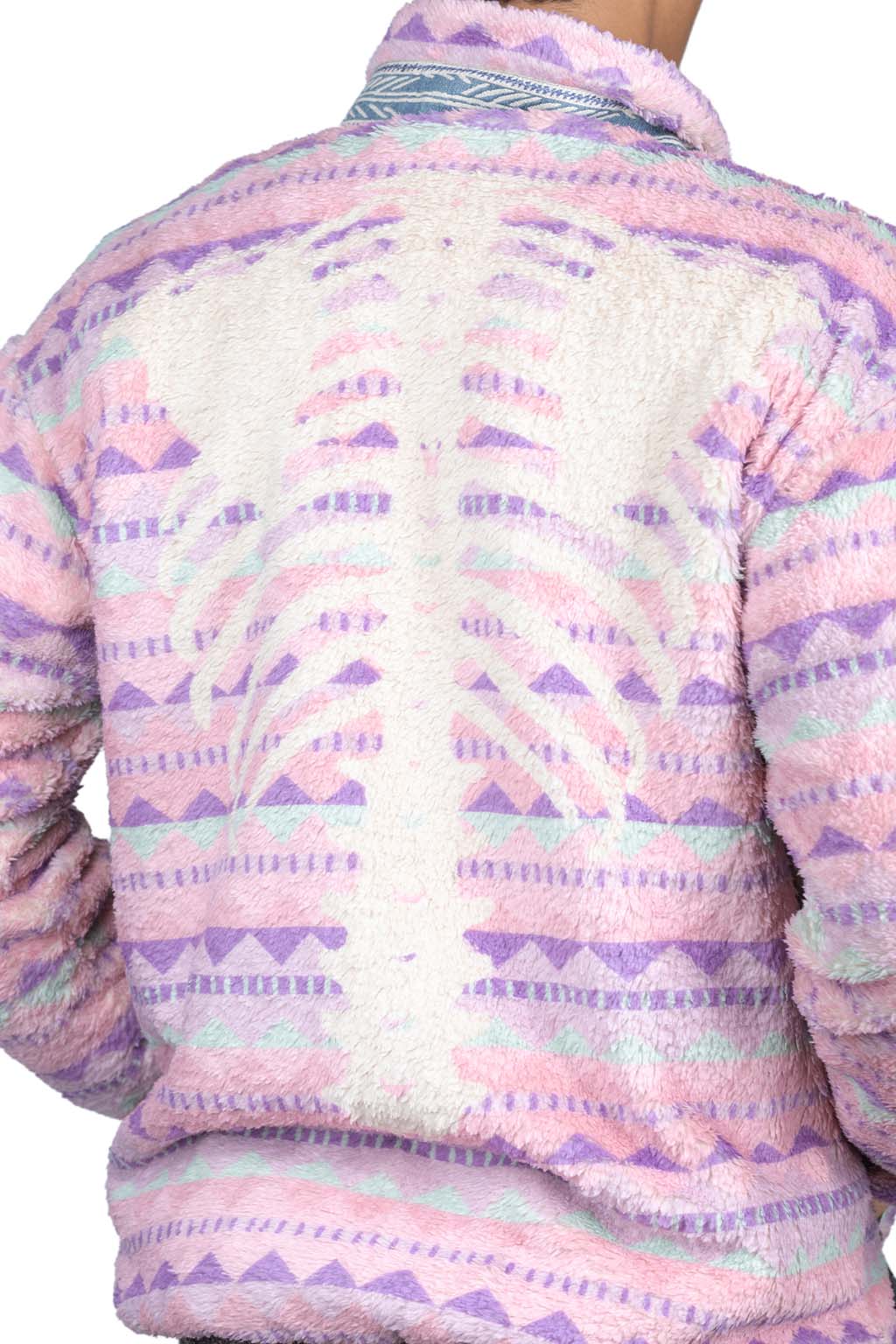 Kapital ASHLAND Stripe & BONE Fleece Zip Blouson - Pink