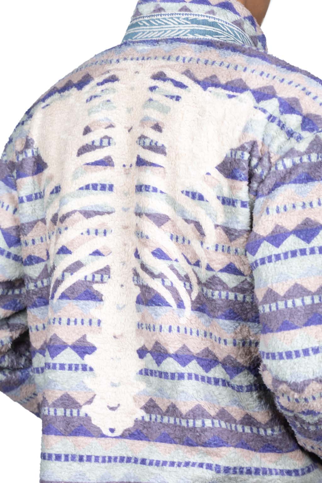 Kapital ASHLAND Stripe & BONE Fleece Zip Blouson - Purple