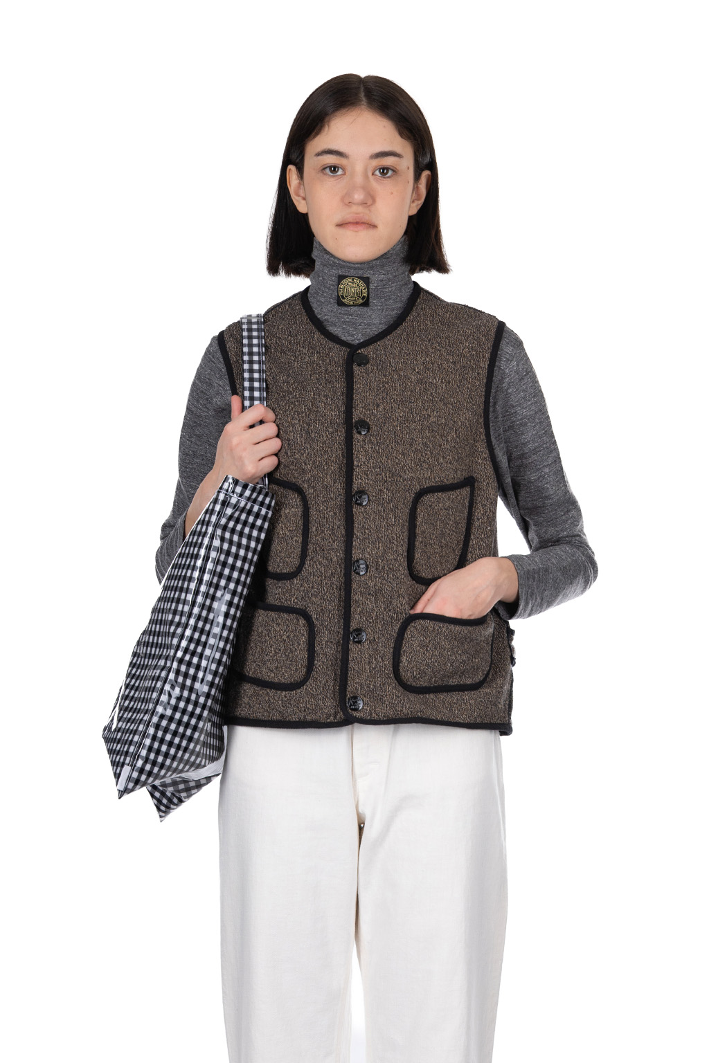 Kapital - BEACH SWT Knit Vest - Charcoal