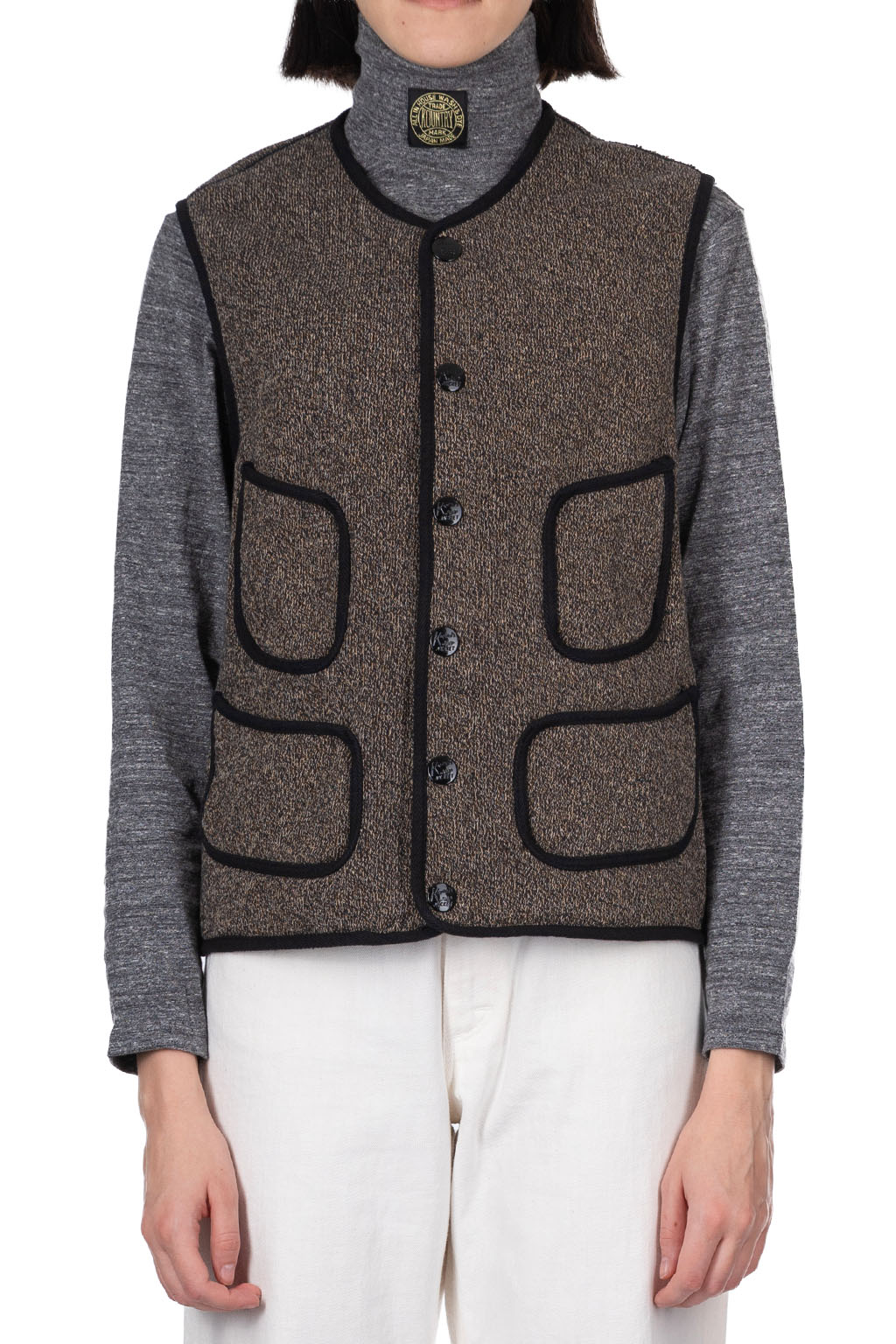 Kapital - BEACH SWT Knit Vest - Charcoal