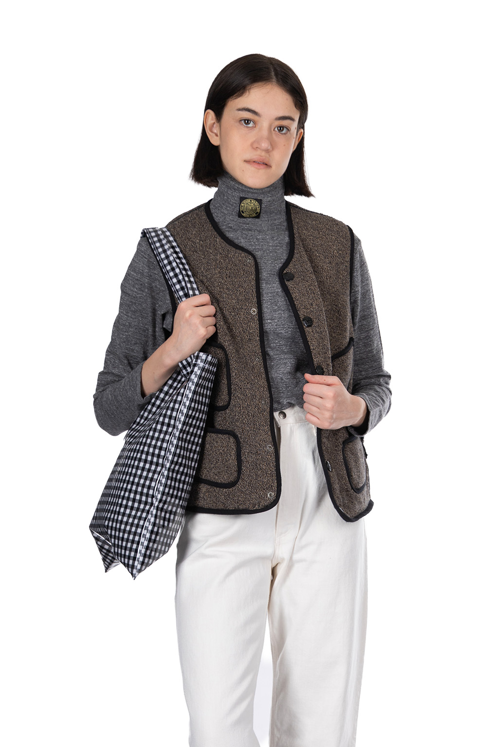 Kapital - BEACH SWT Knit Vest - Charcoal