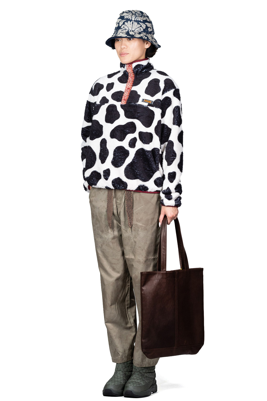 Kapital COW Fleece Pullover - White