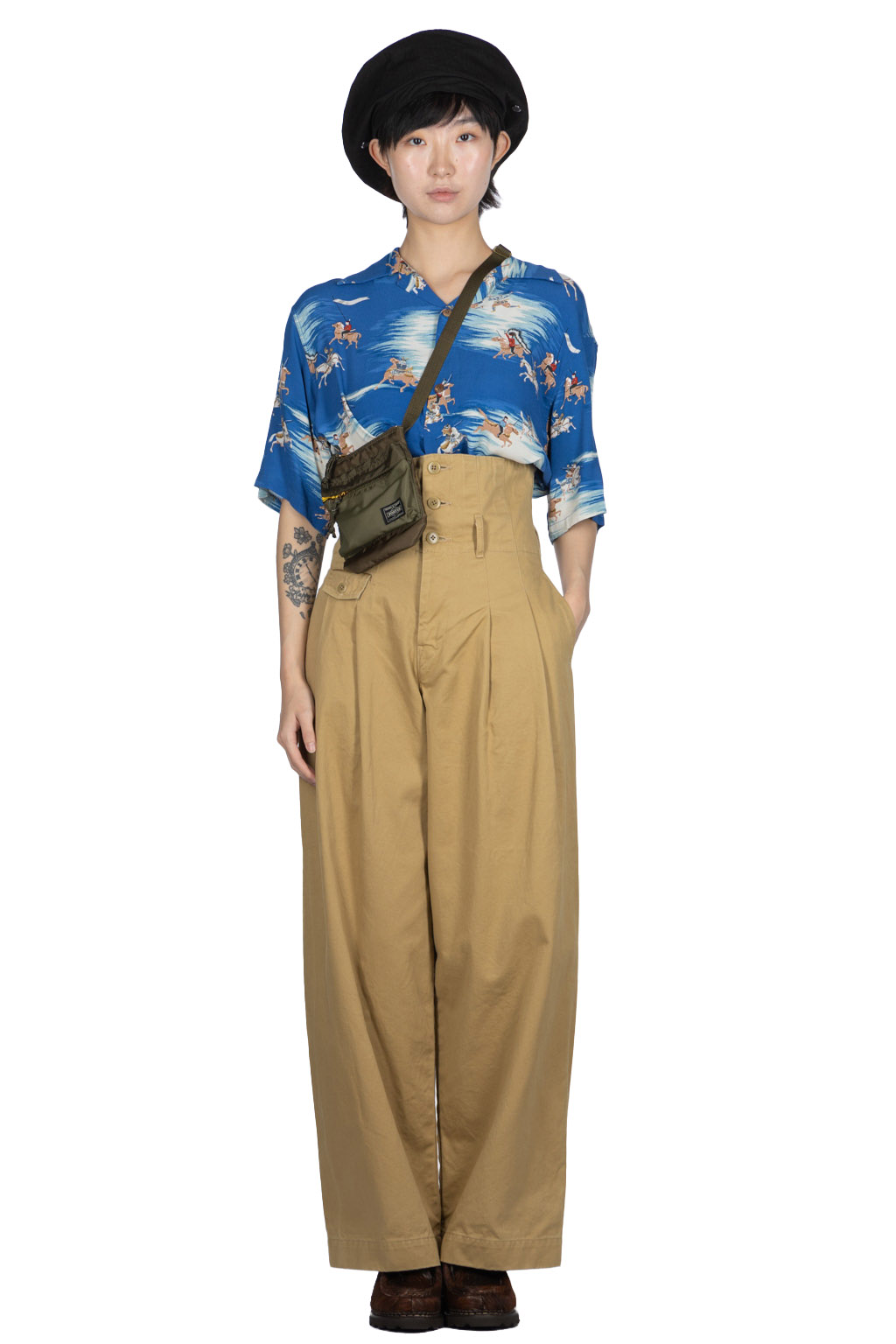 Kapital - Chino High Waist BARON Wide Pants - Beige