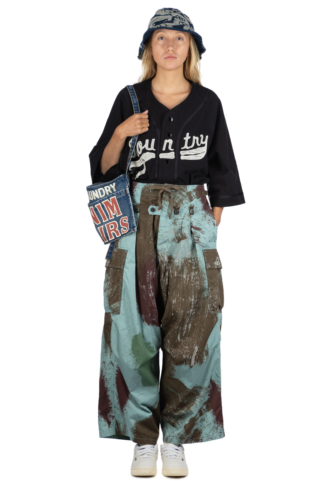 Kapital - Combed Burberry BRUSH-CAMO JUMBO Cargo Pants - Turquoise