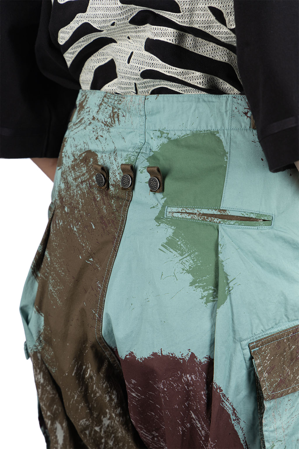 Kapital - Combed Burberry BRUSH-CAMO JUMBO Cargo Pants - Turquoise