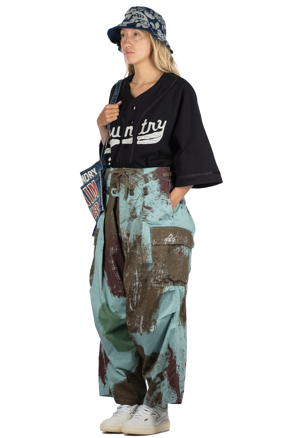 Kapital - Combed Burberry BRUSH-CAMO JUMBO Cargo Pants - Turquoise