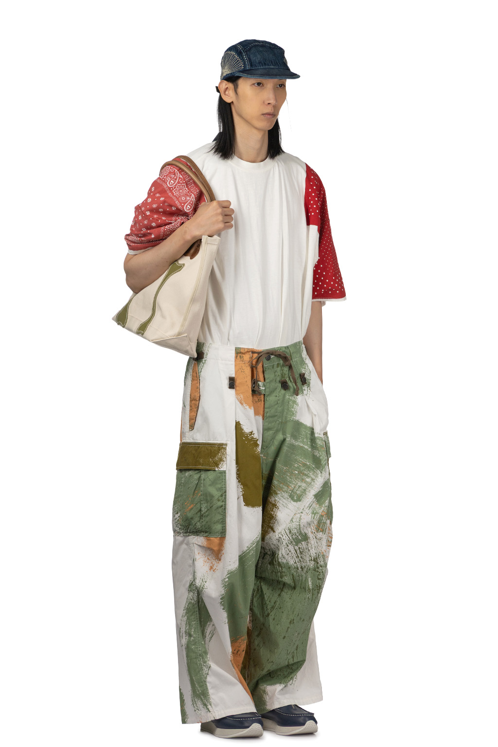 Kapital - Combed Burberry BRUSH-CAMO JUMBO Cargo Pants - White
