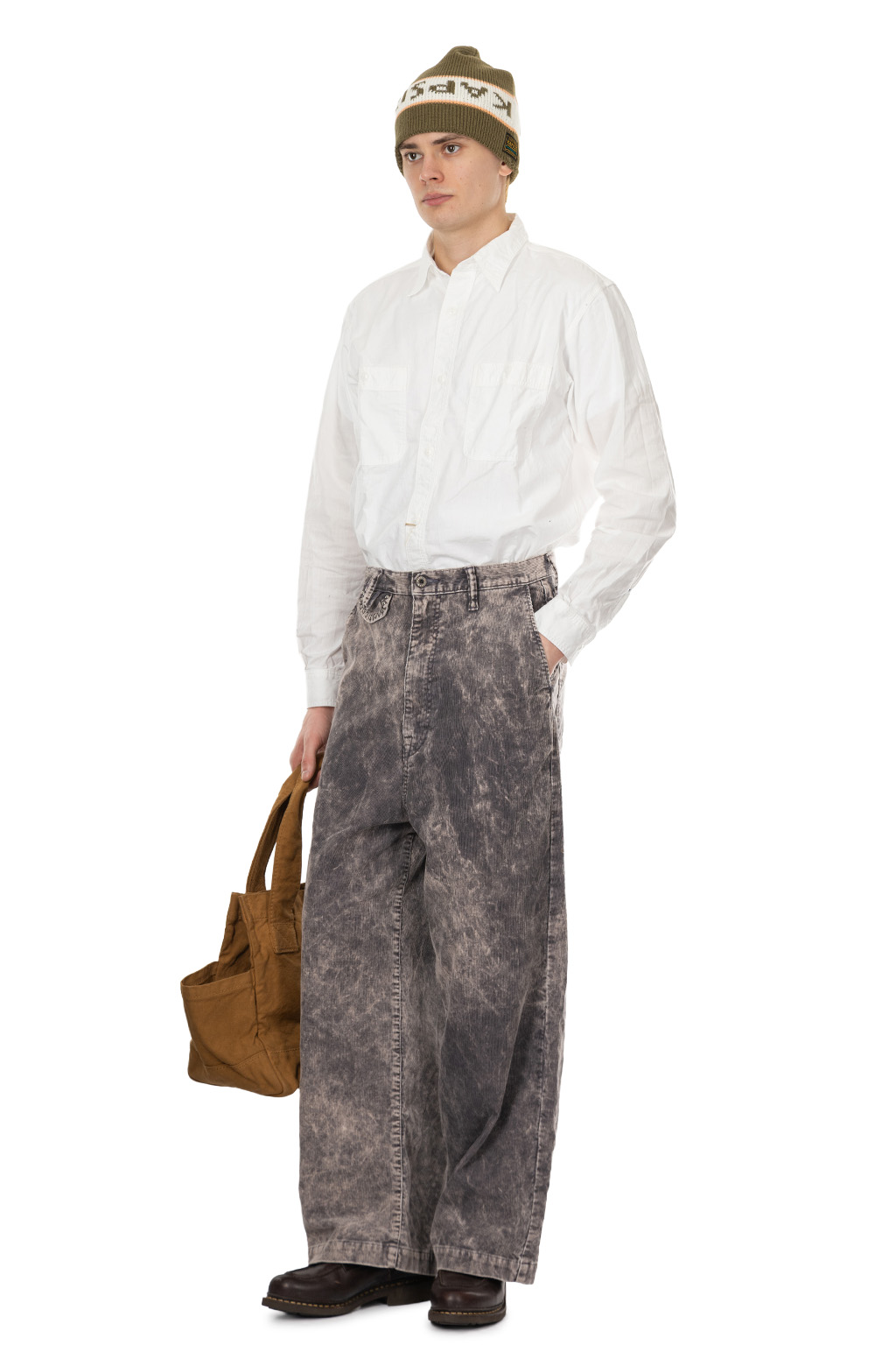 Kapital - Corduroy BOOGIE-DAY PORT Baggy Pants (Dirty Dyed) - Grey