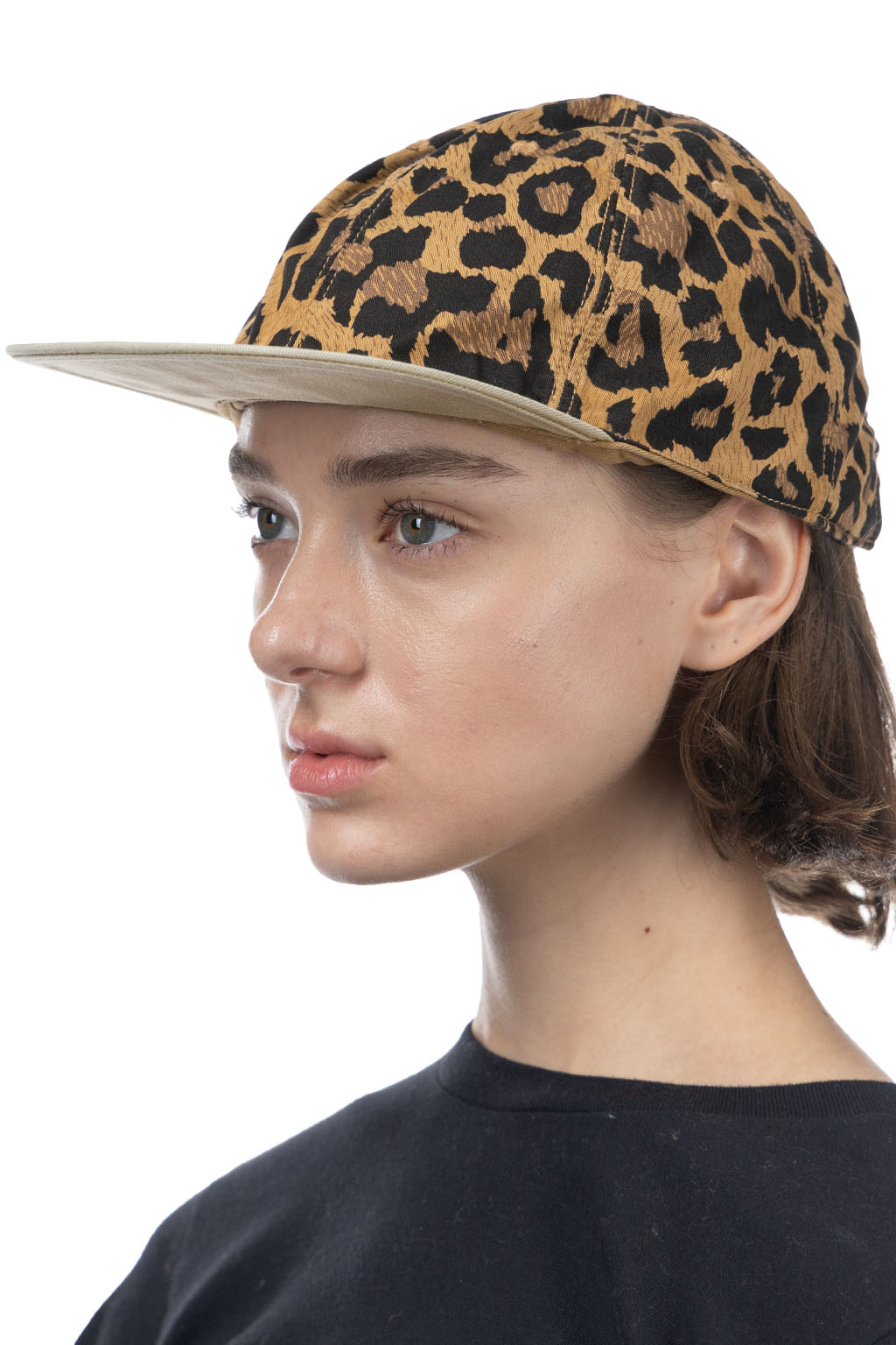 Kapital - Cotton Herringbone Leopard Baseball Cap - Brown