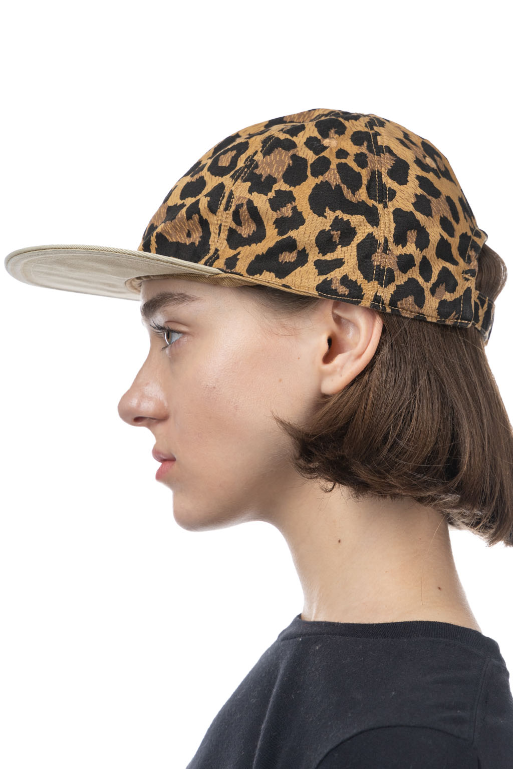 Kapital - Cotton Herringbone Leopard Baseball Cap - Brown