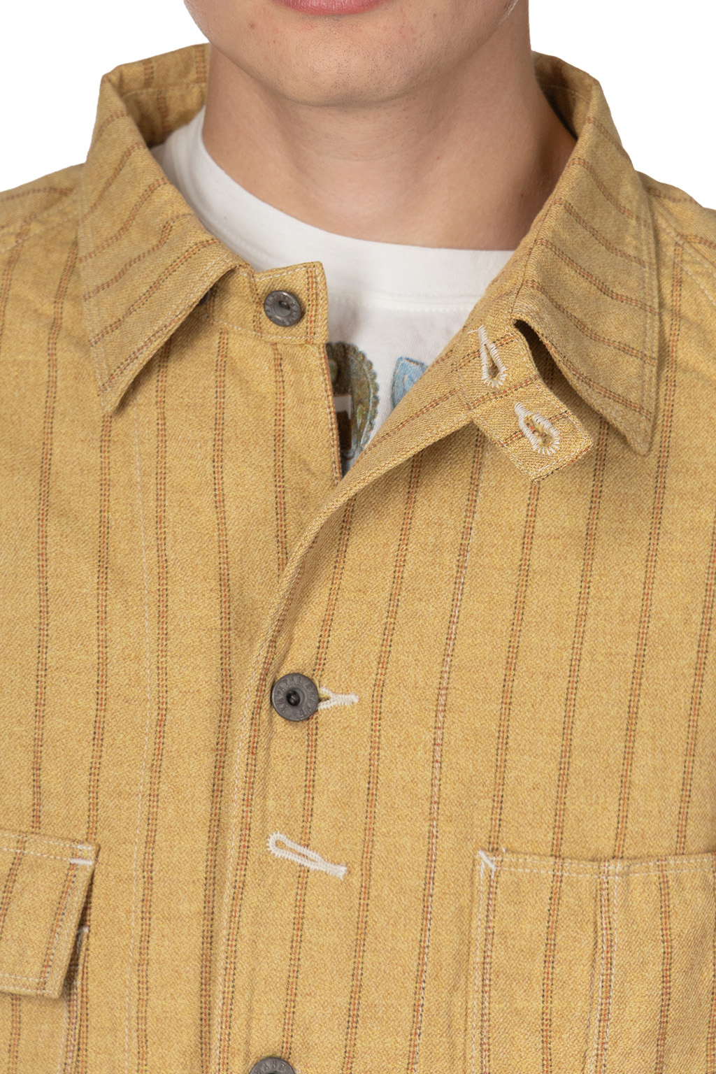 Kapital - Cotton Linen GIBSON Stripe CACTUS Coverall - Gold