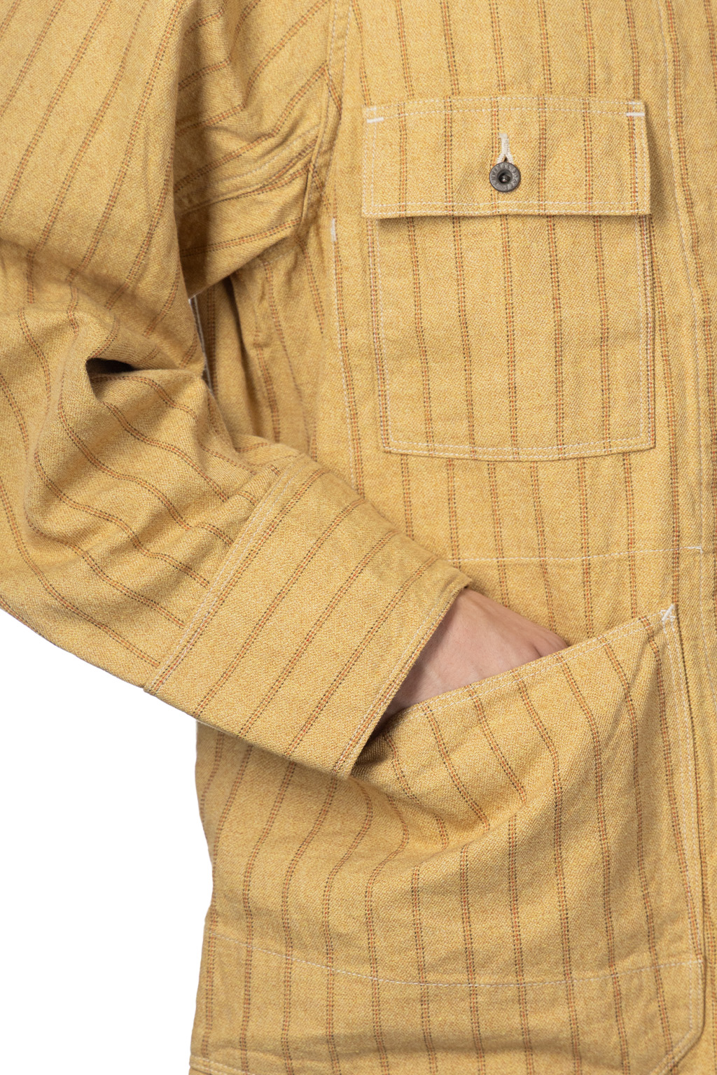 Kapital - Cotton Linen GIBSON Stripe CACTUS Coverall - Gold
