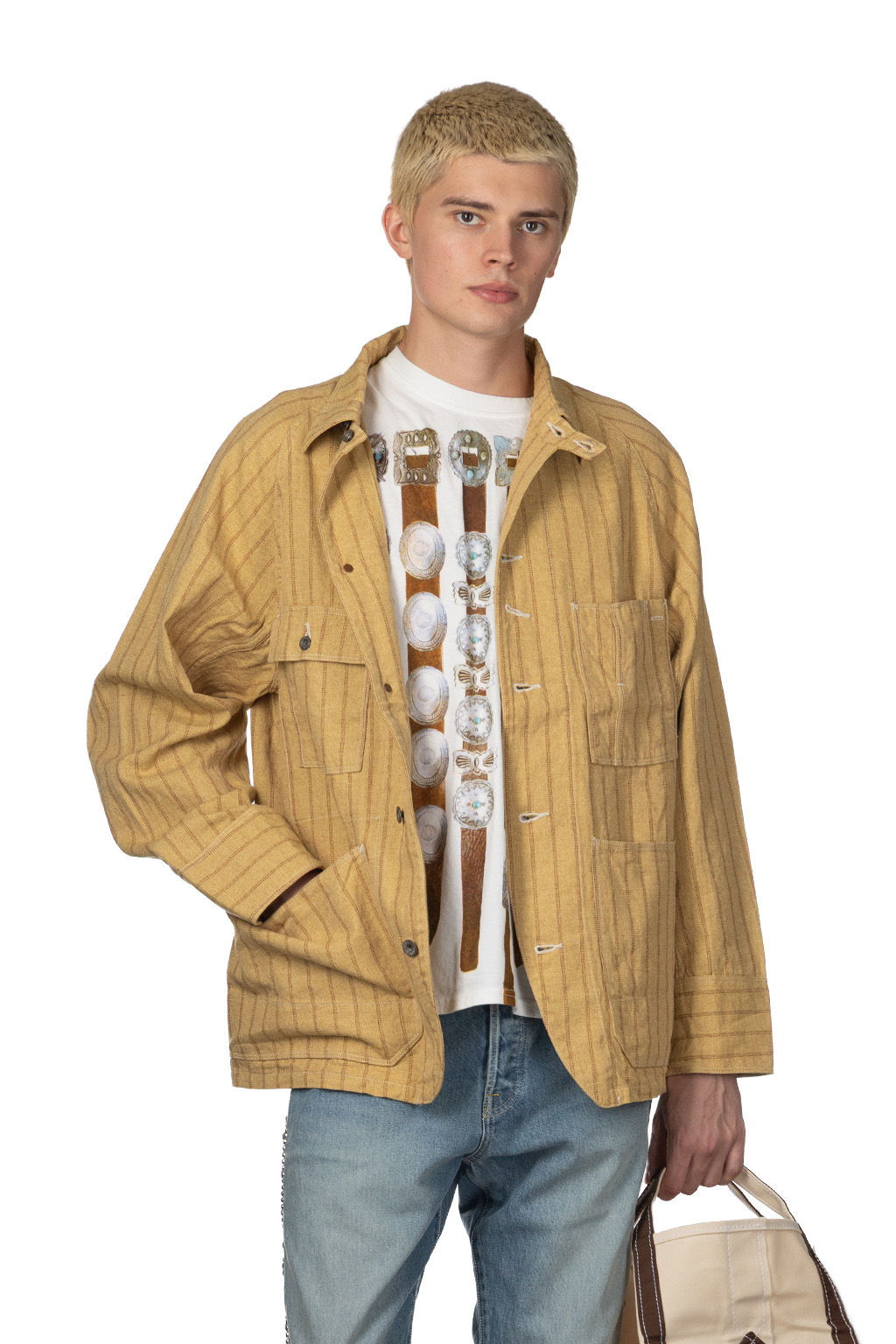 Kapital - Cotton Linen GIBSON Stripe CACTUS Coverall - Gold