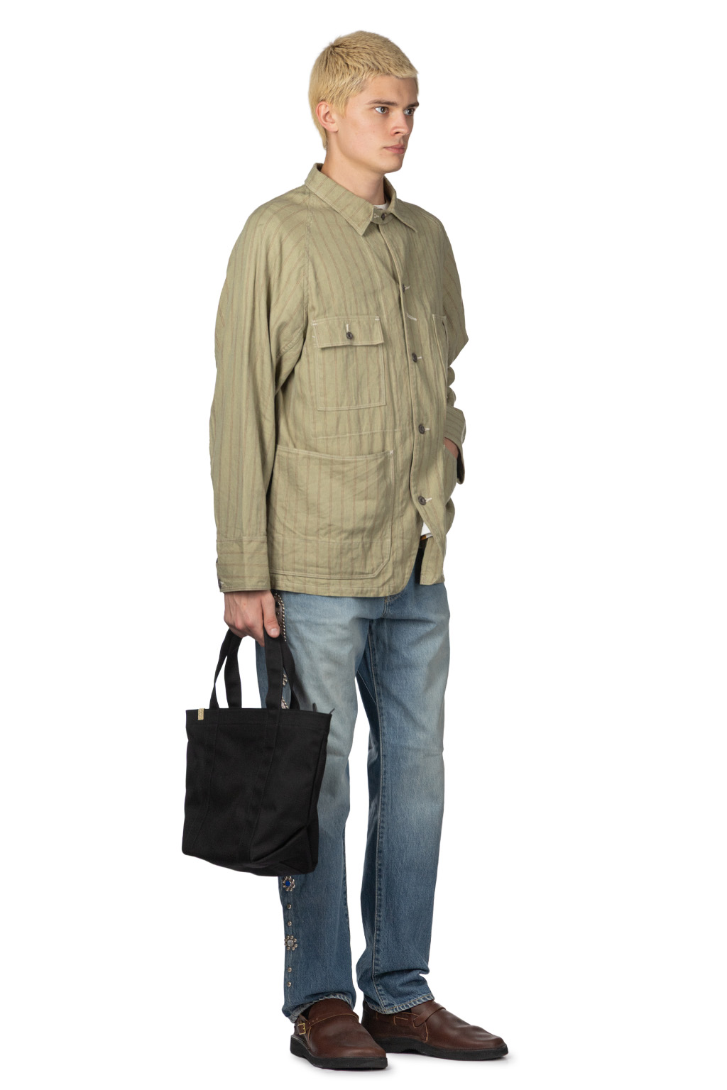 Kapital - Cotton Linen GIBSON Stripe CACTUS Coverall - Light Green