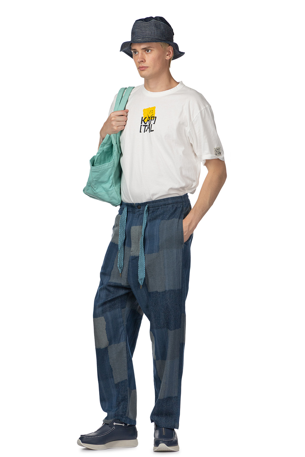 Kapital - Cotton Linen TUGIHAGI EASY Pants - Navy