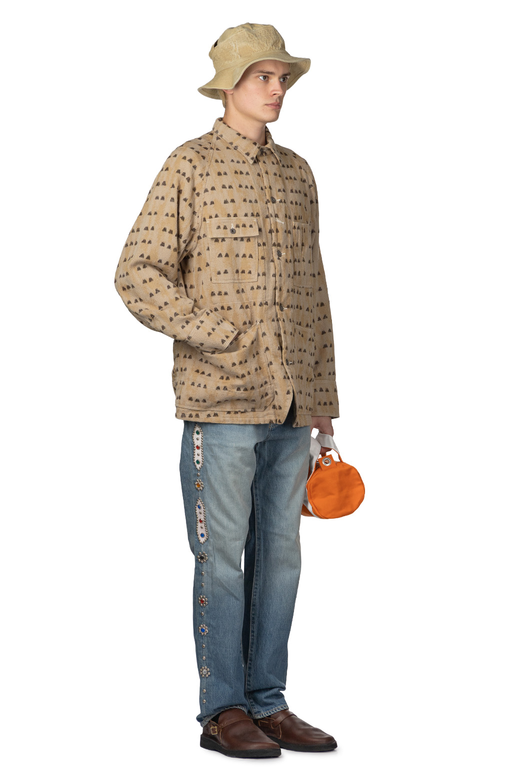 Kapital - Cotton TUME-BASHOH CACTUS Coverall-Beige