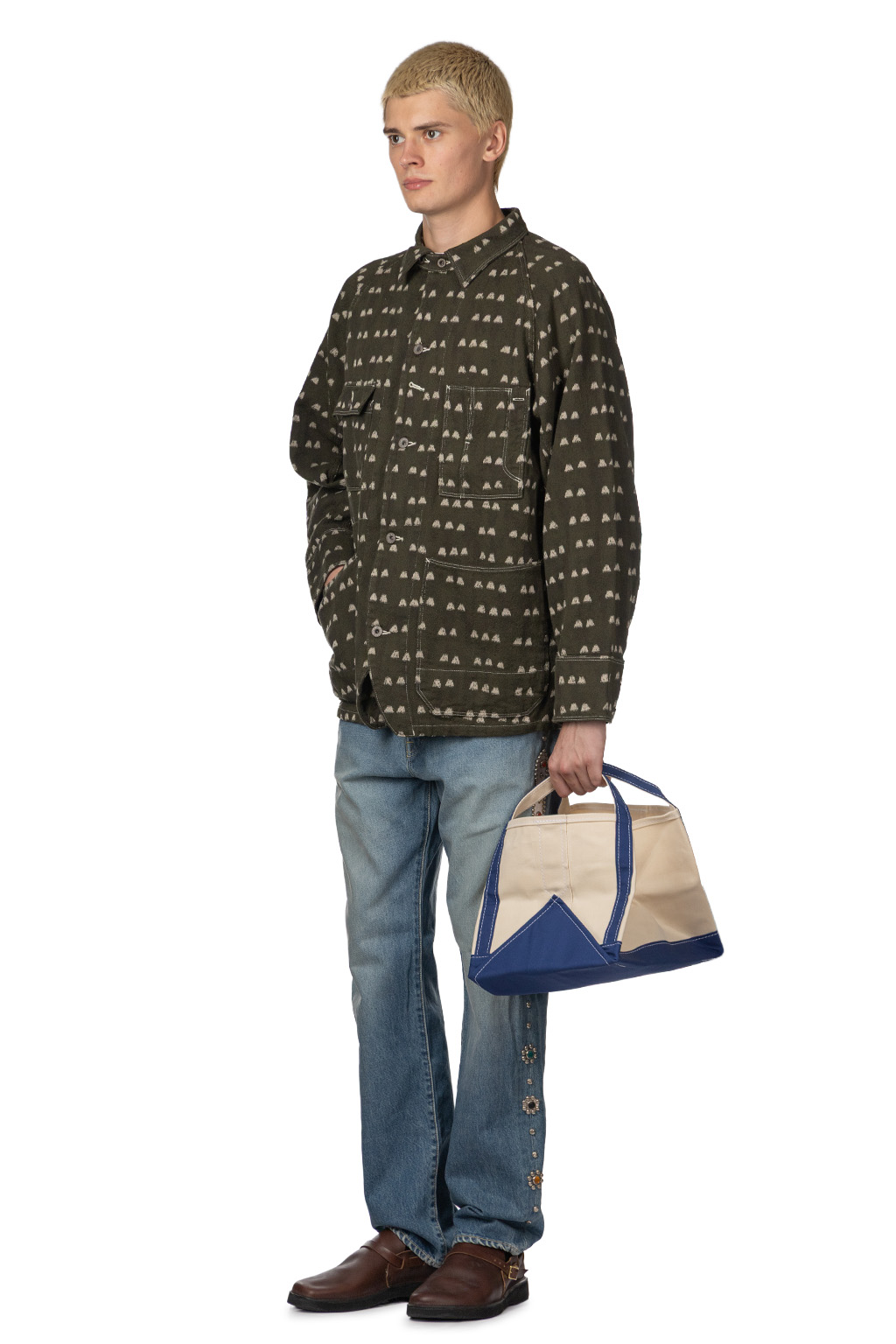 Kapital - Cotton TUME-BASHOH CACTUS Coverall-Dark Green