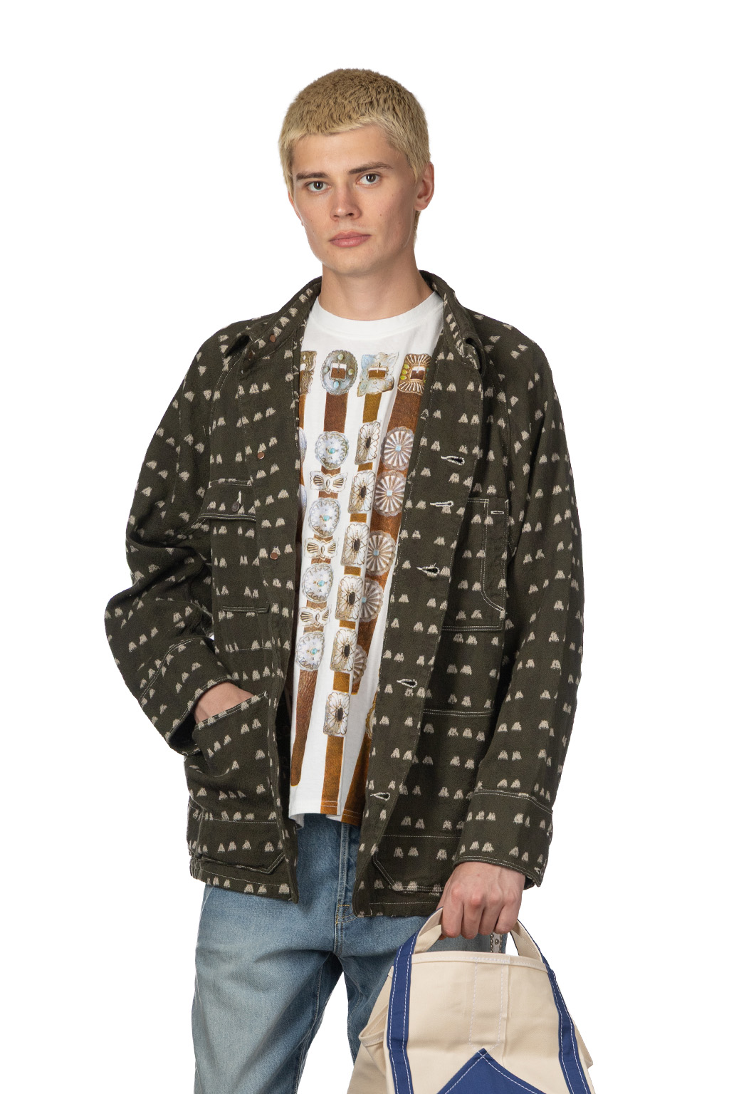 Kapital - Cotton TUME-BASHOH CACTUS Coverall-Dark Green