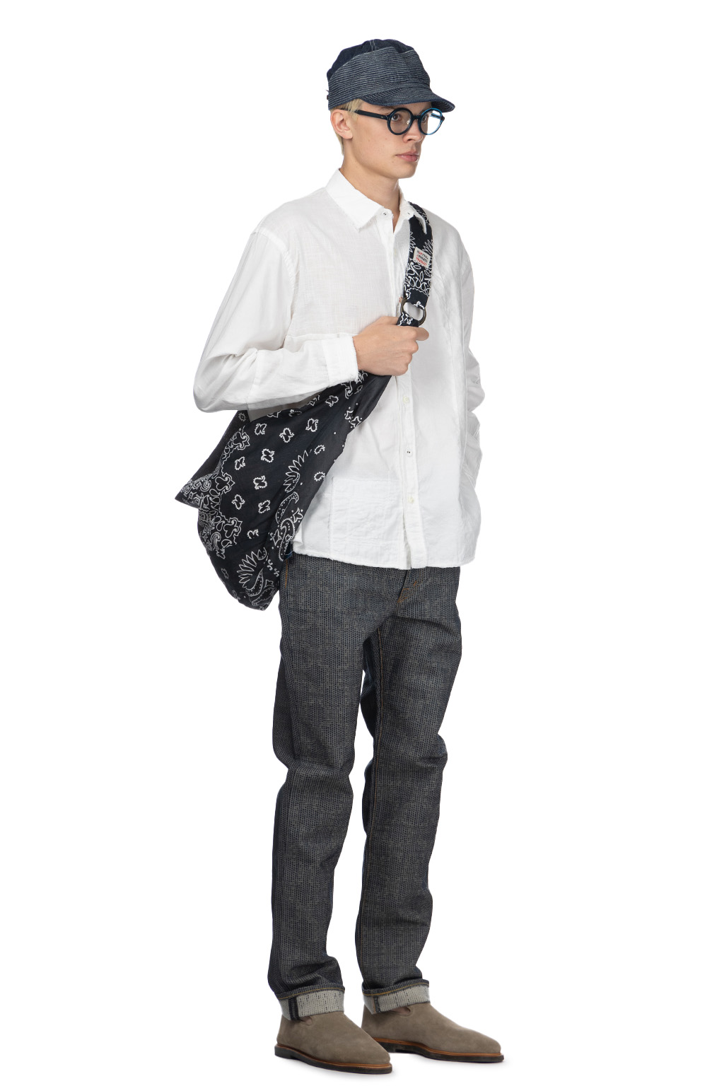 Kapital Cotton x Linen Patchwork KATMANDU Shirt - White