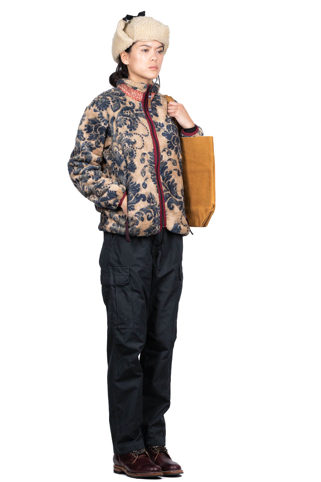 Kapital DAMASK Fleece ZIP Blouson - Beige