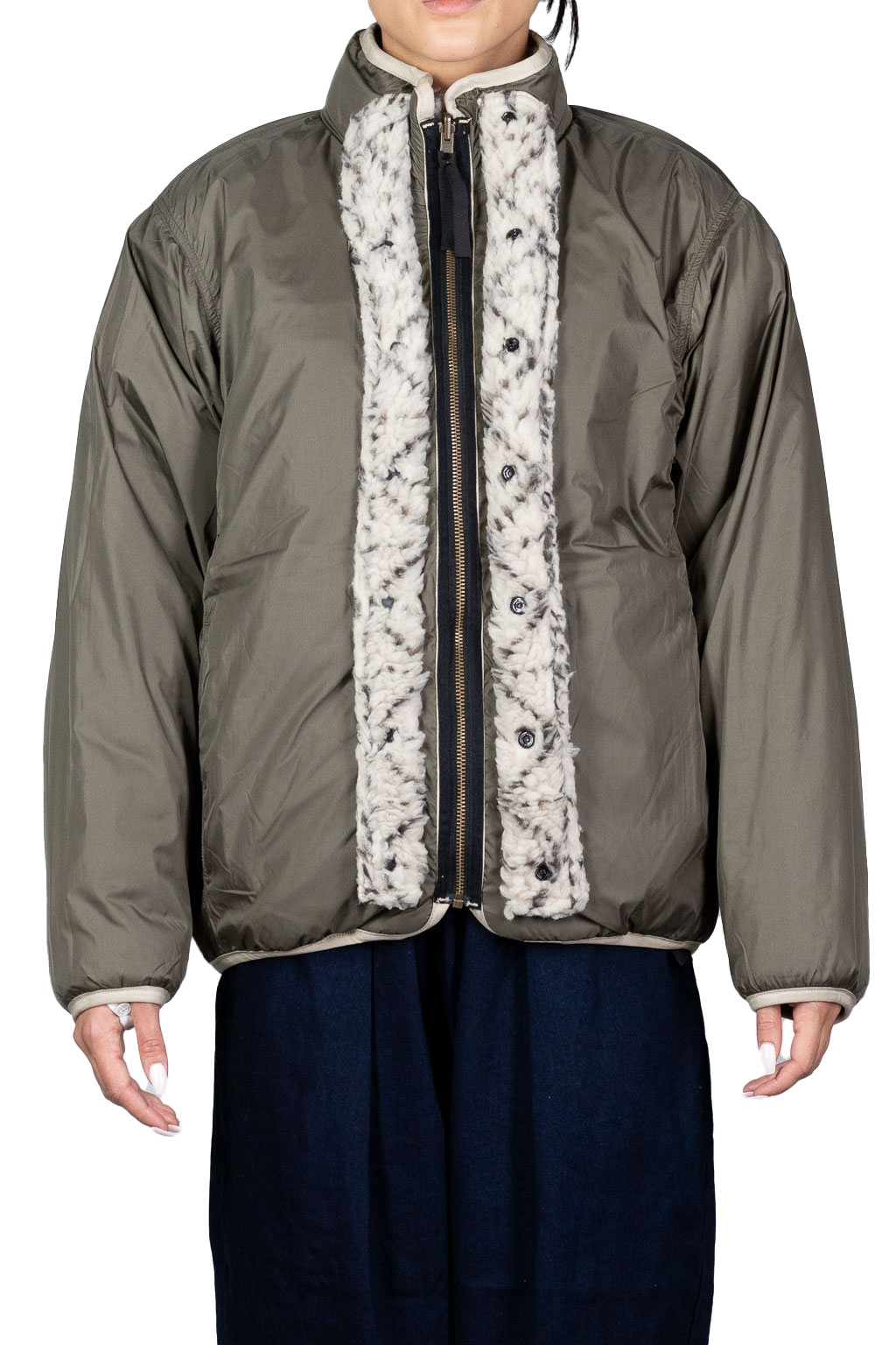 Kapital DO-GI SASHIKO BOA Fleece Reversible Blouson - Natural