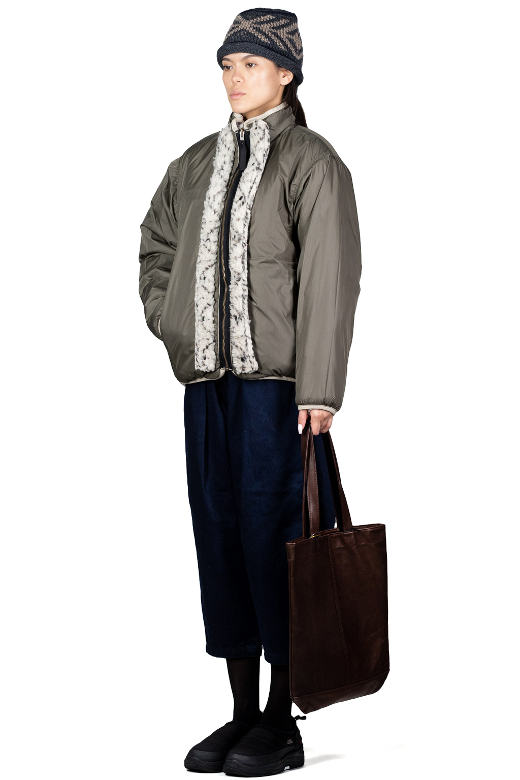 Kapital DO-GI SASHIKO BOA Fleece Reversible Blouson - Natural