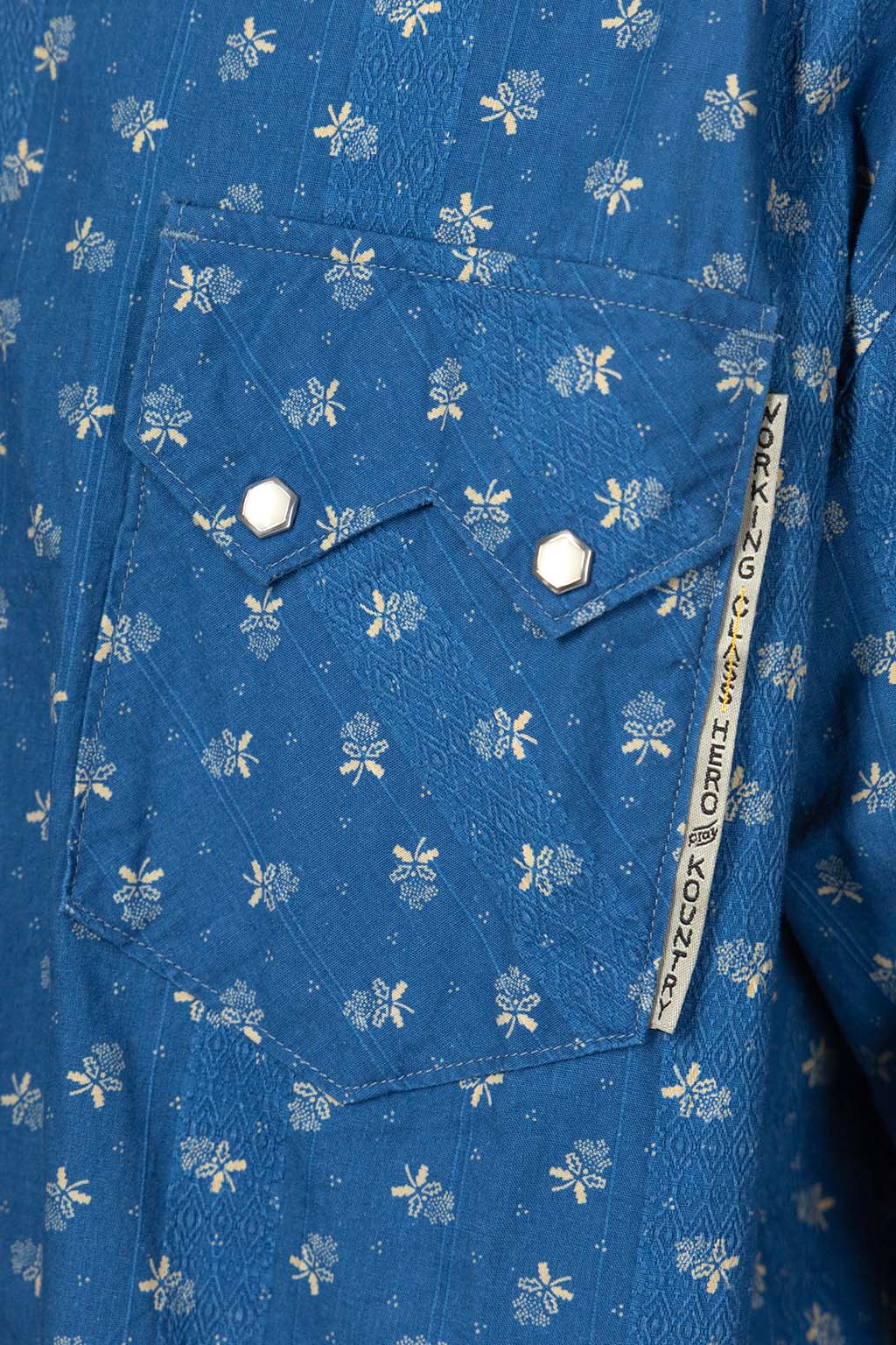 Kapital - Dobby Stripe IDG Open-Collar Western BIG Shirt - Indigo