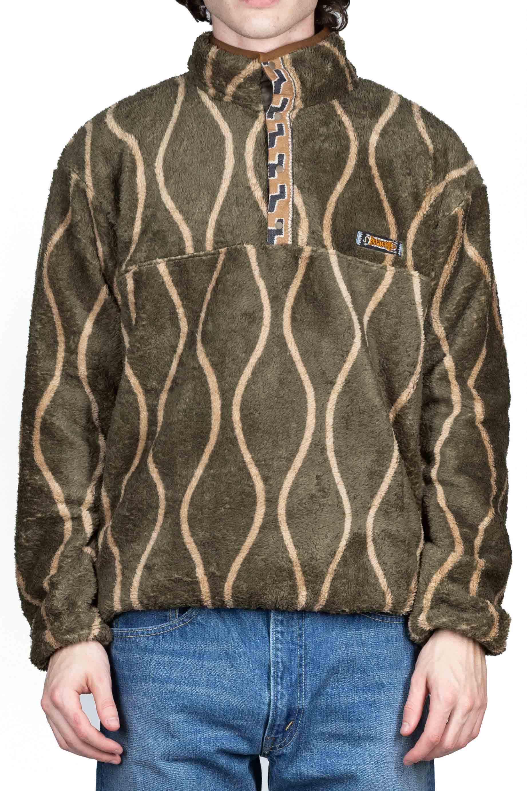 Kapital Drunk Stripe Fleece Pullover