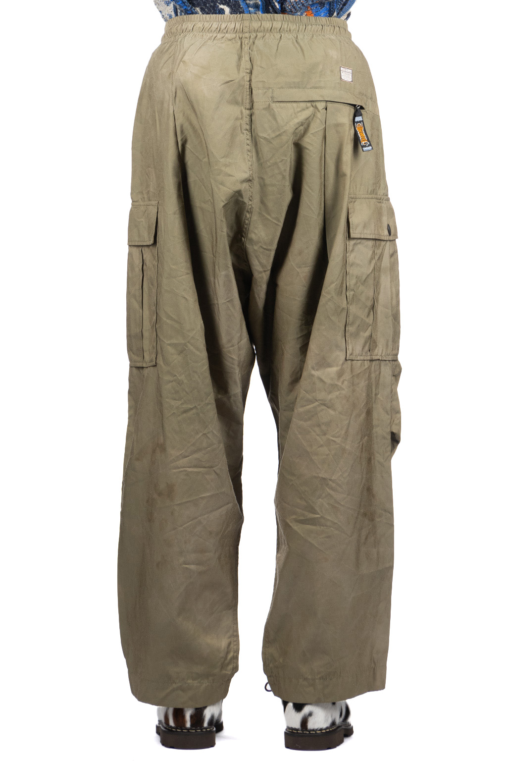 KAPITAL FAST DRY TWILL EASY JUMBO CARGO PANTS KHAKI | TODAY