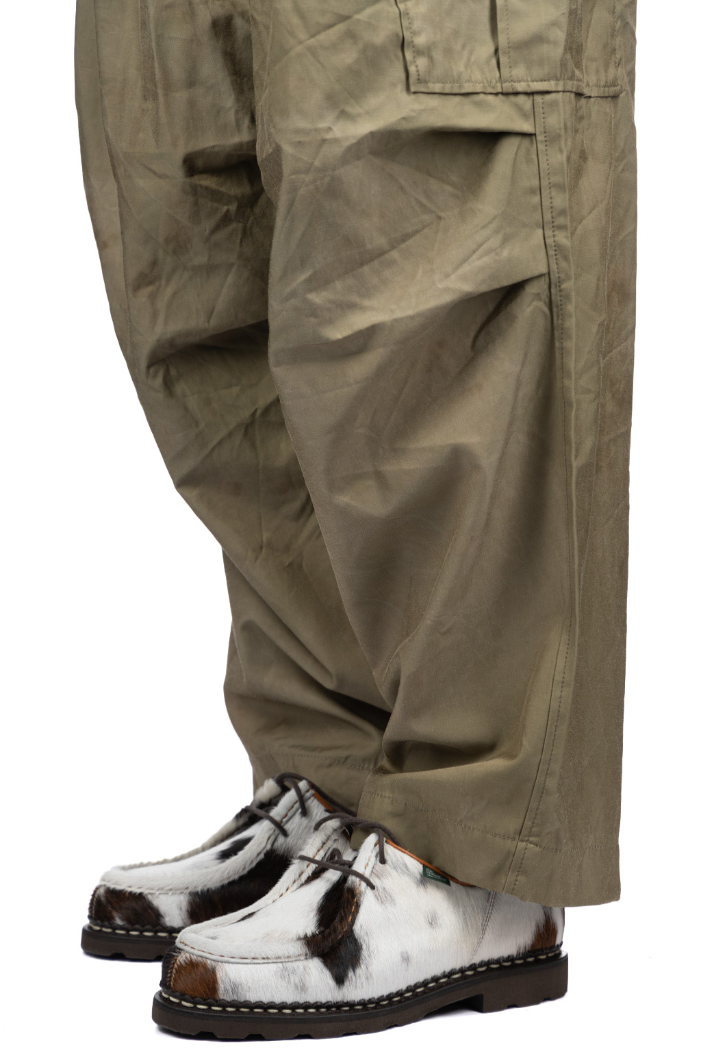 KAPITAL FAST DRY TWILL EASY JUMBO CARGO PANTS KHAKI | TODAY