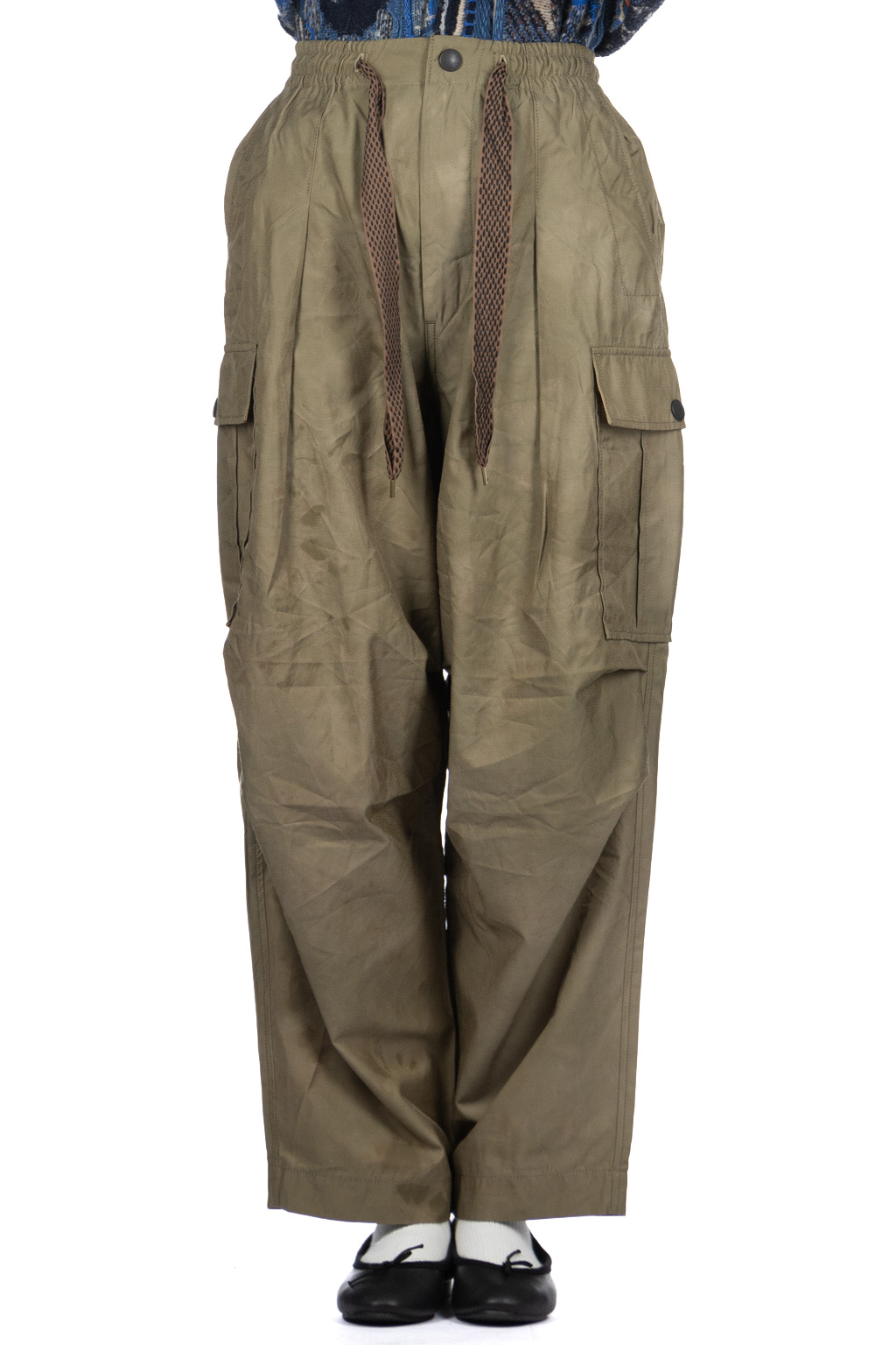 Kapital | Fast Dry Twill EASY JUMBO Cargo Pants - Khaki | Women | Blue  Button Shop