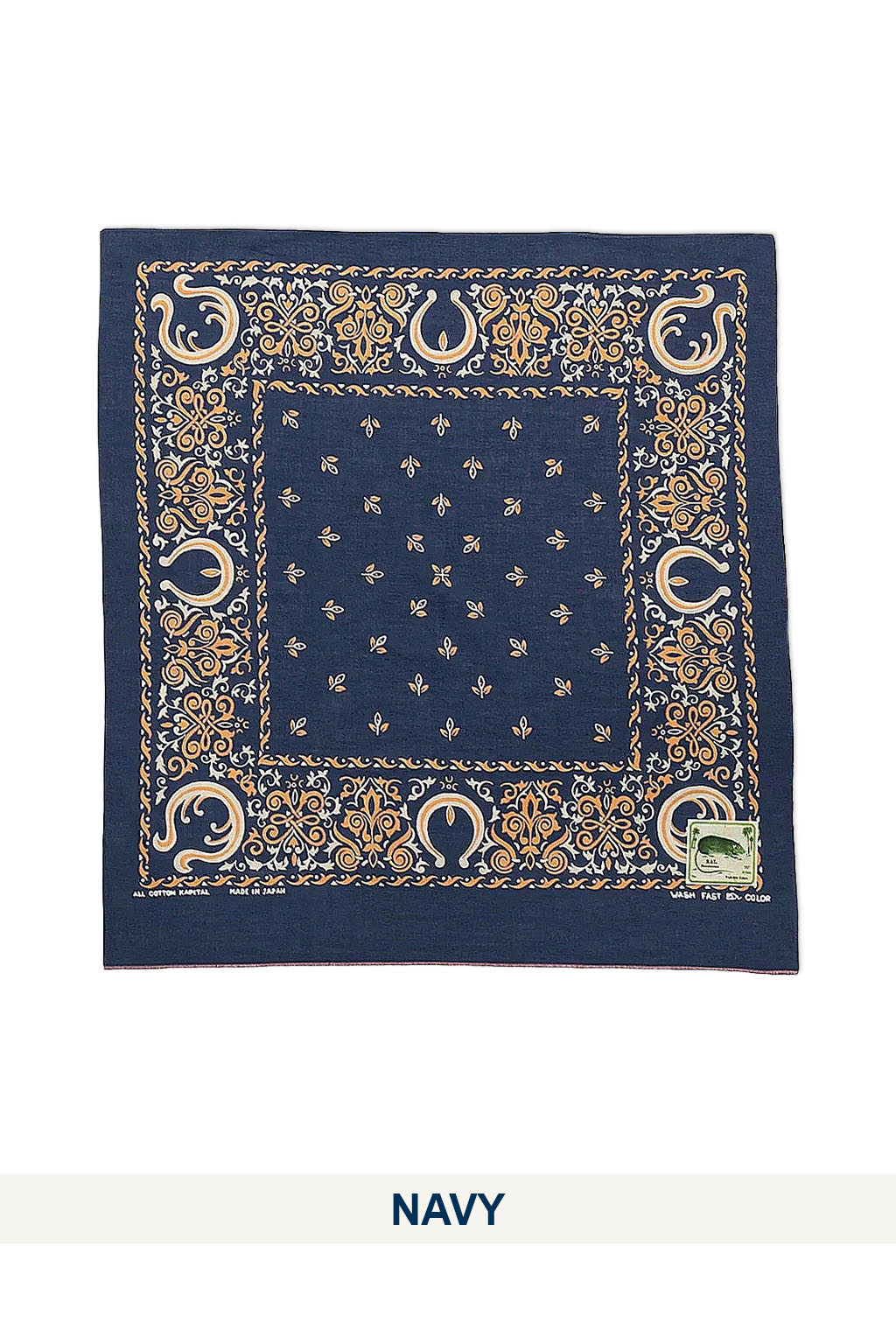 Kapital - Fastcolor Selvedge Bandanna (Antler NAJA) Normal - Black